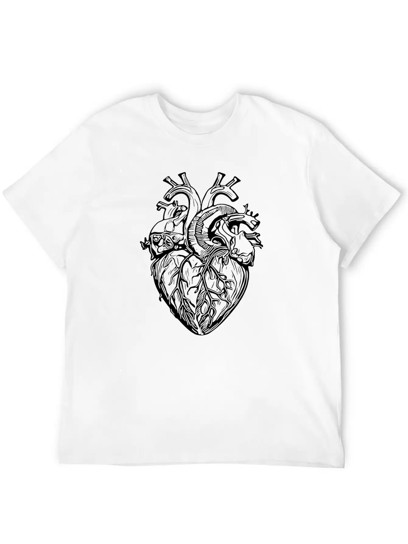 Playful Realistic Tattoo Shape Heart Unisex Short Sleeve Soft Cotton T-Shirt – Casual Everyday Wear