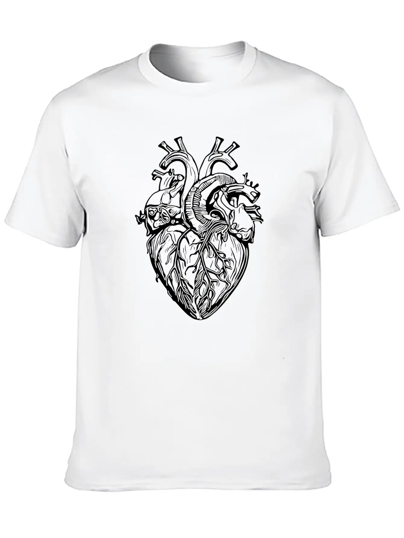 Playful Realistic Tattoo Shape Heart Unisex Short Sleeve Soft Cotton T-Shirt – Casual Everyday Wear
