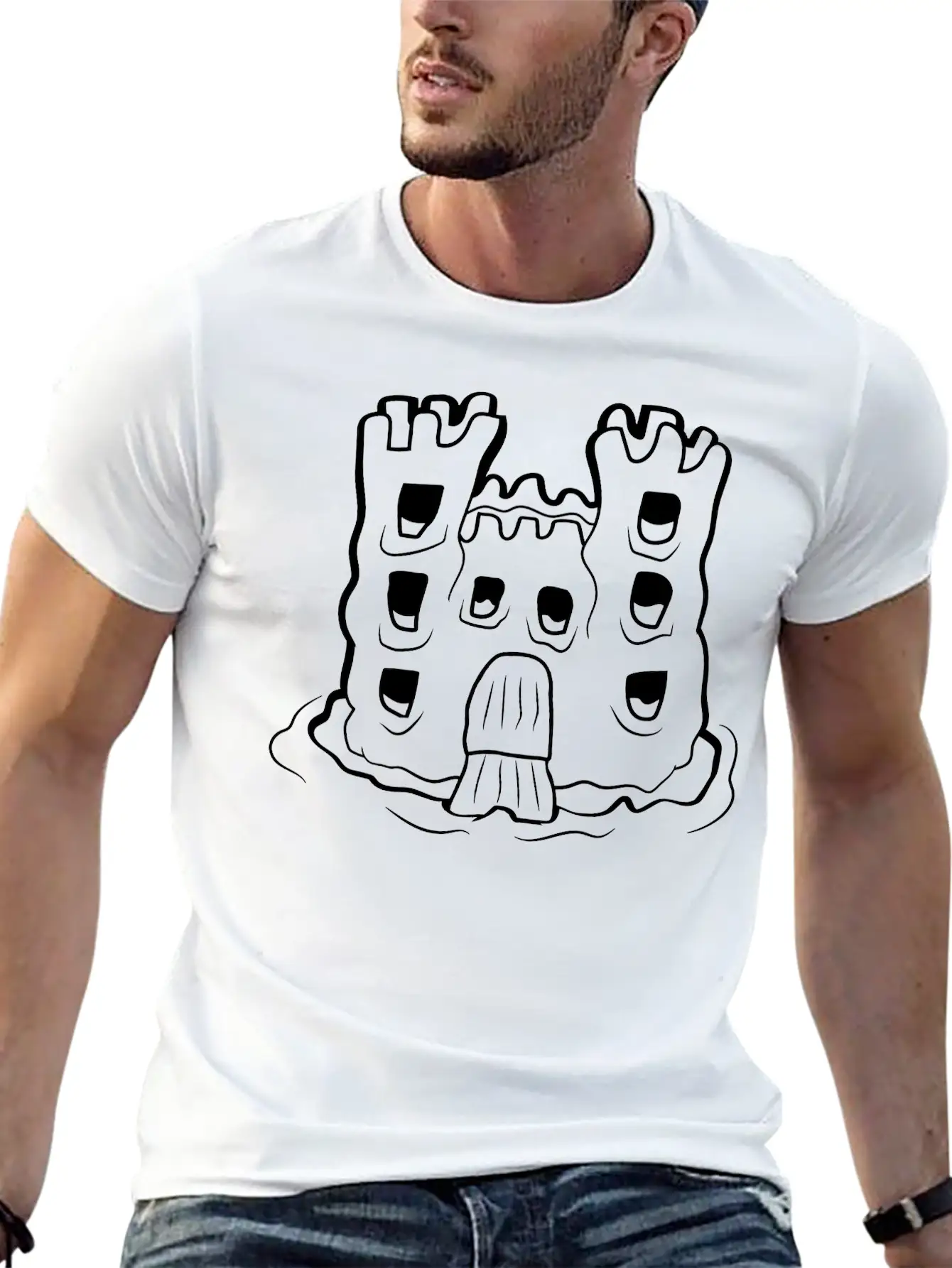 Playground Sand Castle Unisex Short Sleeve Soft Cotton T-Shirt – Casual Everyday Wear