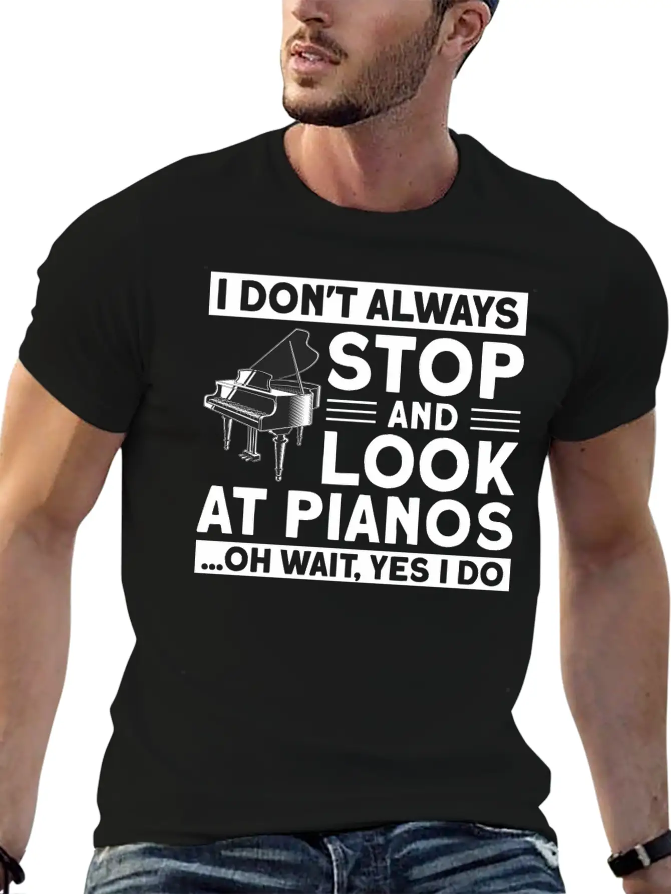 Playing Piano Pianist Piano Essential Unisex Summer Tee – Soft Cotton Casual Fit