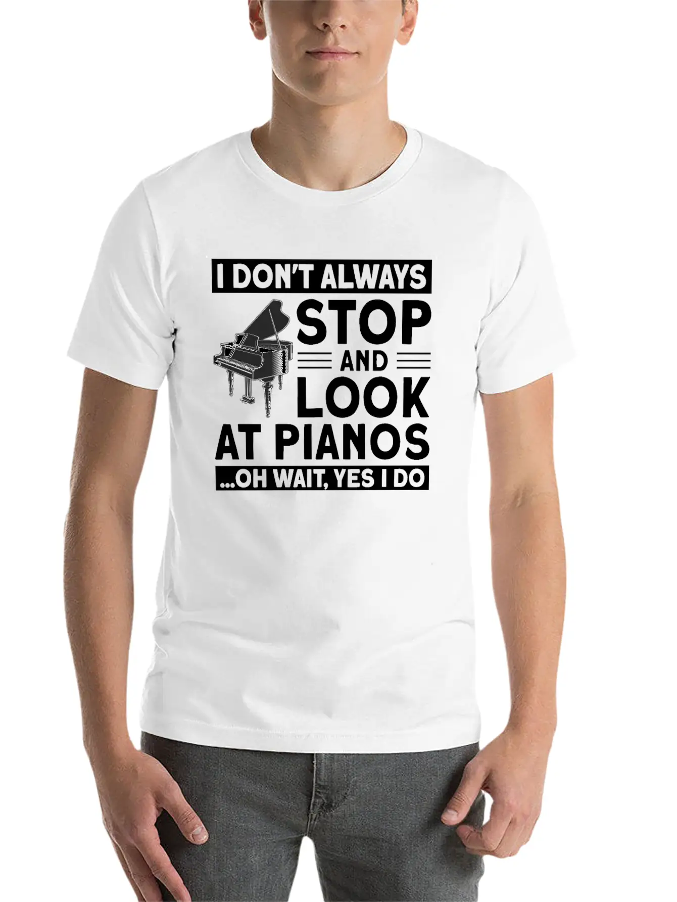 Playing Piano Pianist Piano Essential Unisex Summer Tee – Soft Cotton Casual Fit