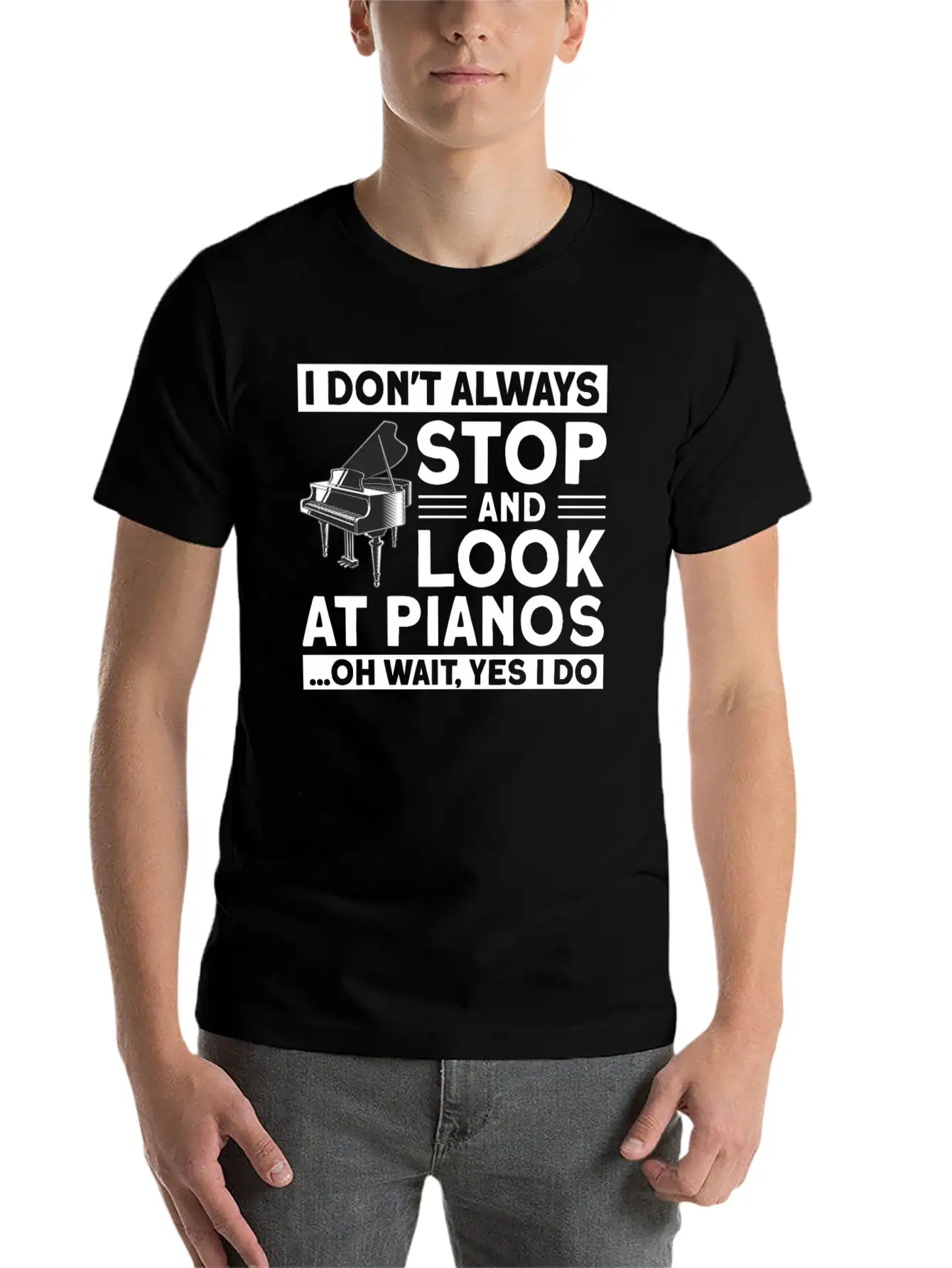 Playing Piano Pianist Piano Essential Unisex Summer Tee – Soft Cotton Casual Fit