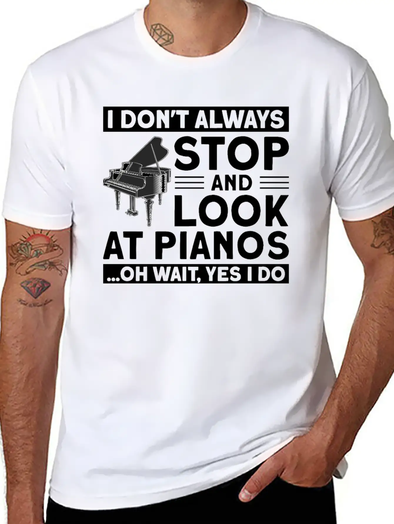 Playing Piano Pianist Piano Essential Unisex Summer Tee – Soft Cotton Casual Fit