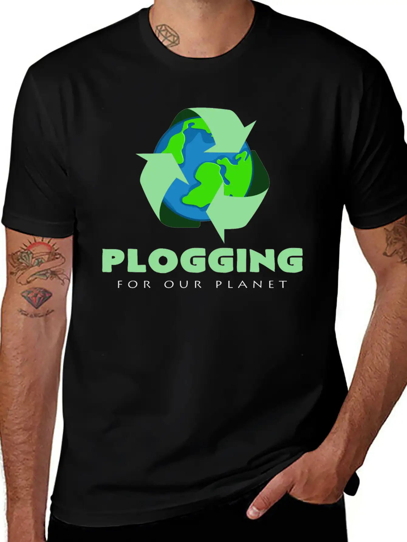 Plogging For Jogging Our Planet Basic Graphic T-Shirt – Daily Comfort In Soft Cotton