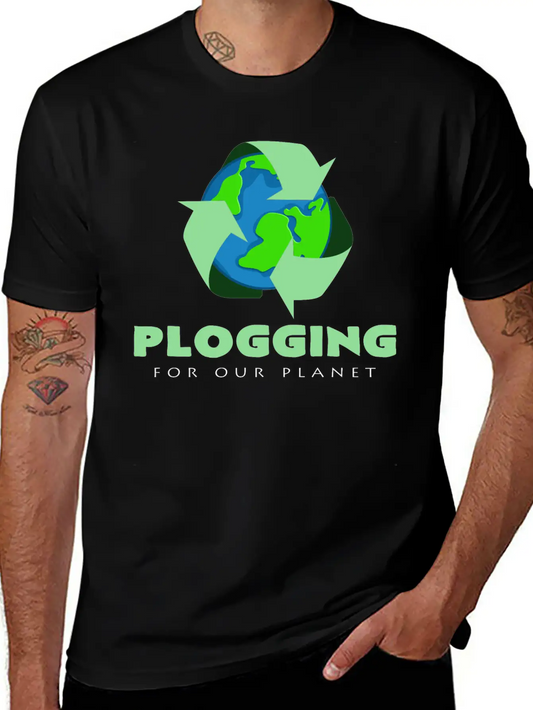 Plogging For Jogging Our Planet Basic Graphic T-Shirt – Daily Comfort In Soft Cotton