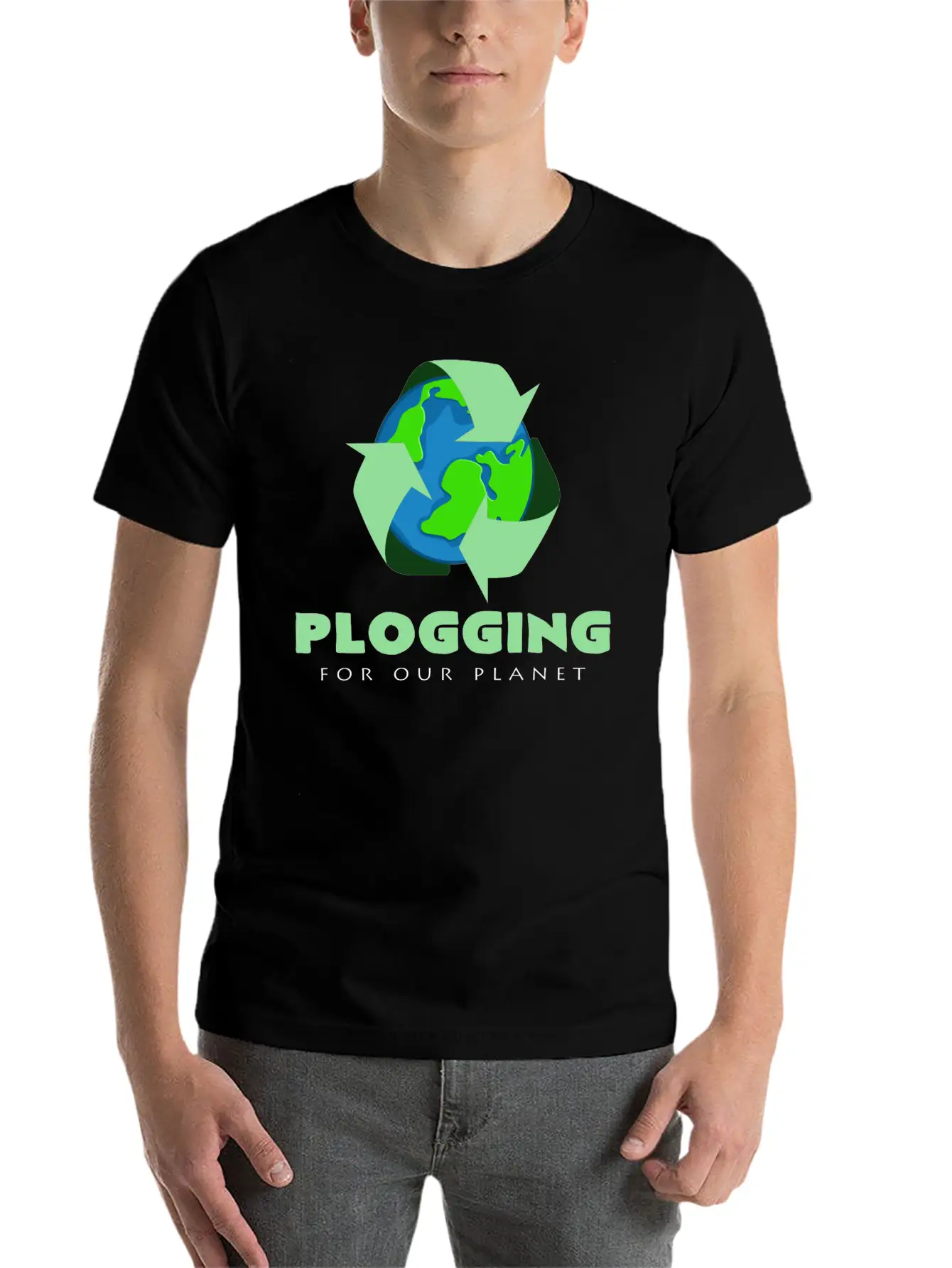 Plogging For Jogging Our Planet Basic Graphic T-Shirt – Daily Comfort In Soft Cotton