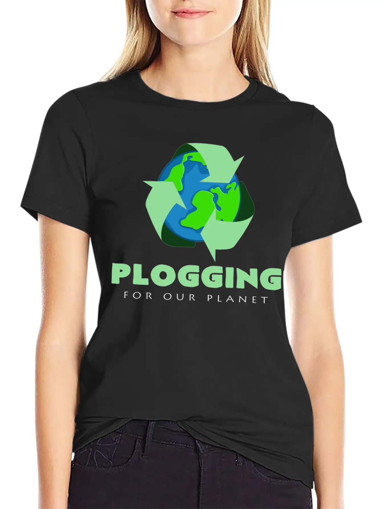 Plogging For Jogging Our Planet Basic Graphic T-Shirt – Daily Comfort In Soft Cotton