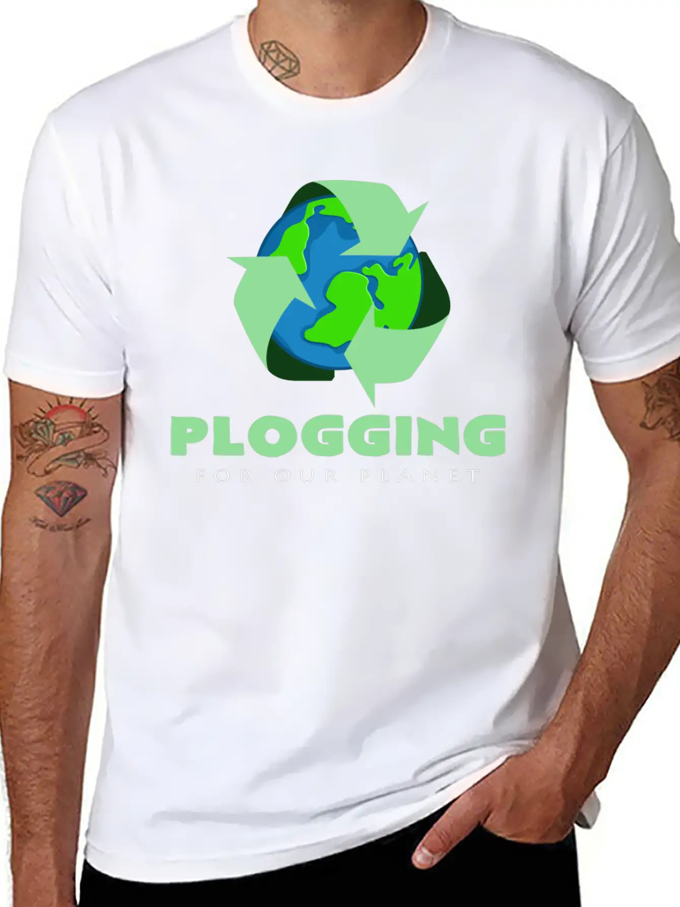 Plogging For Jogging Our Planet Basic Graphic T-Shirt – Daily Comfort In Soft Cotton