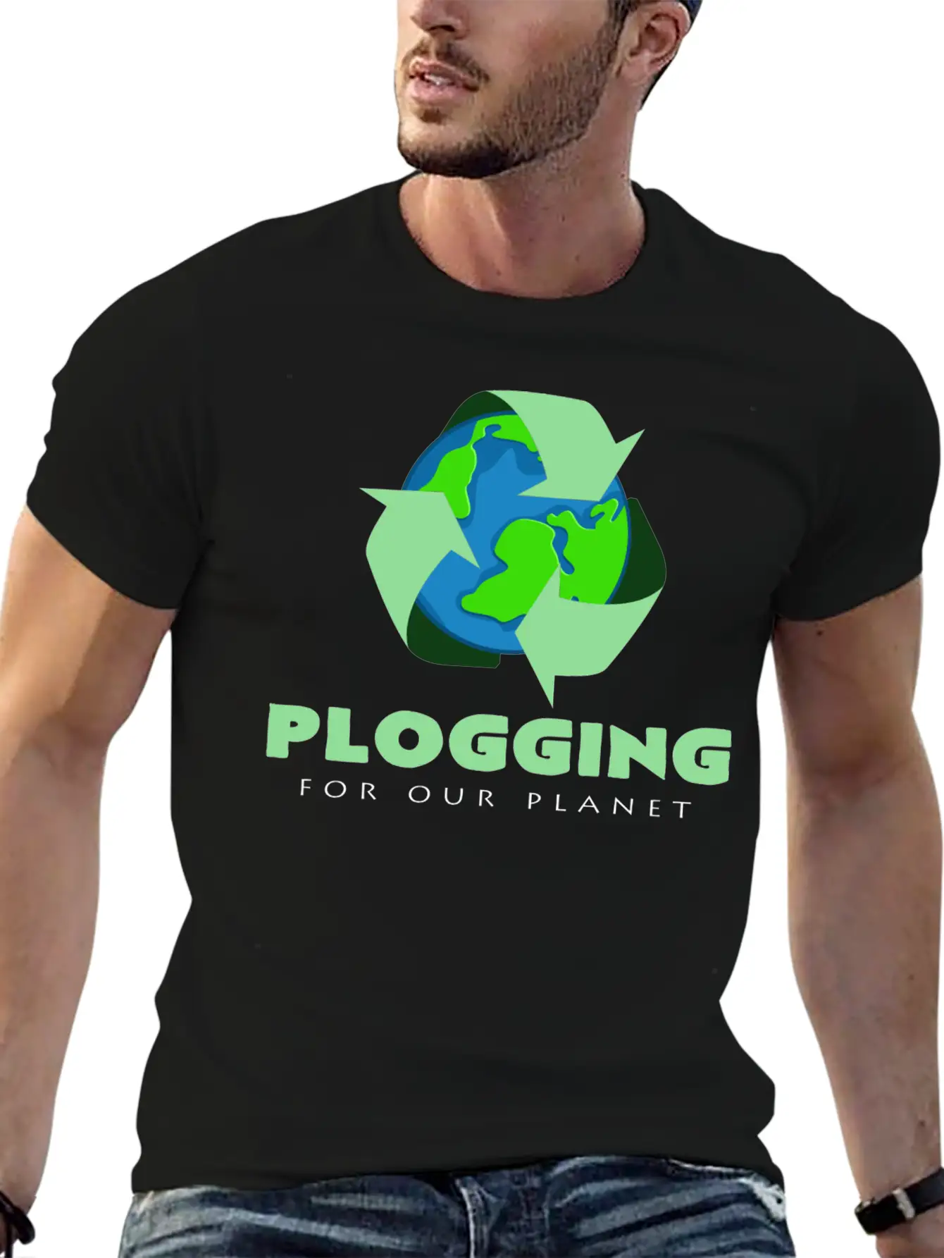 Plogging For Jogging Our Planet Basic Graphic T-Shirt – Daily Comfort In Soft Cotton