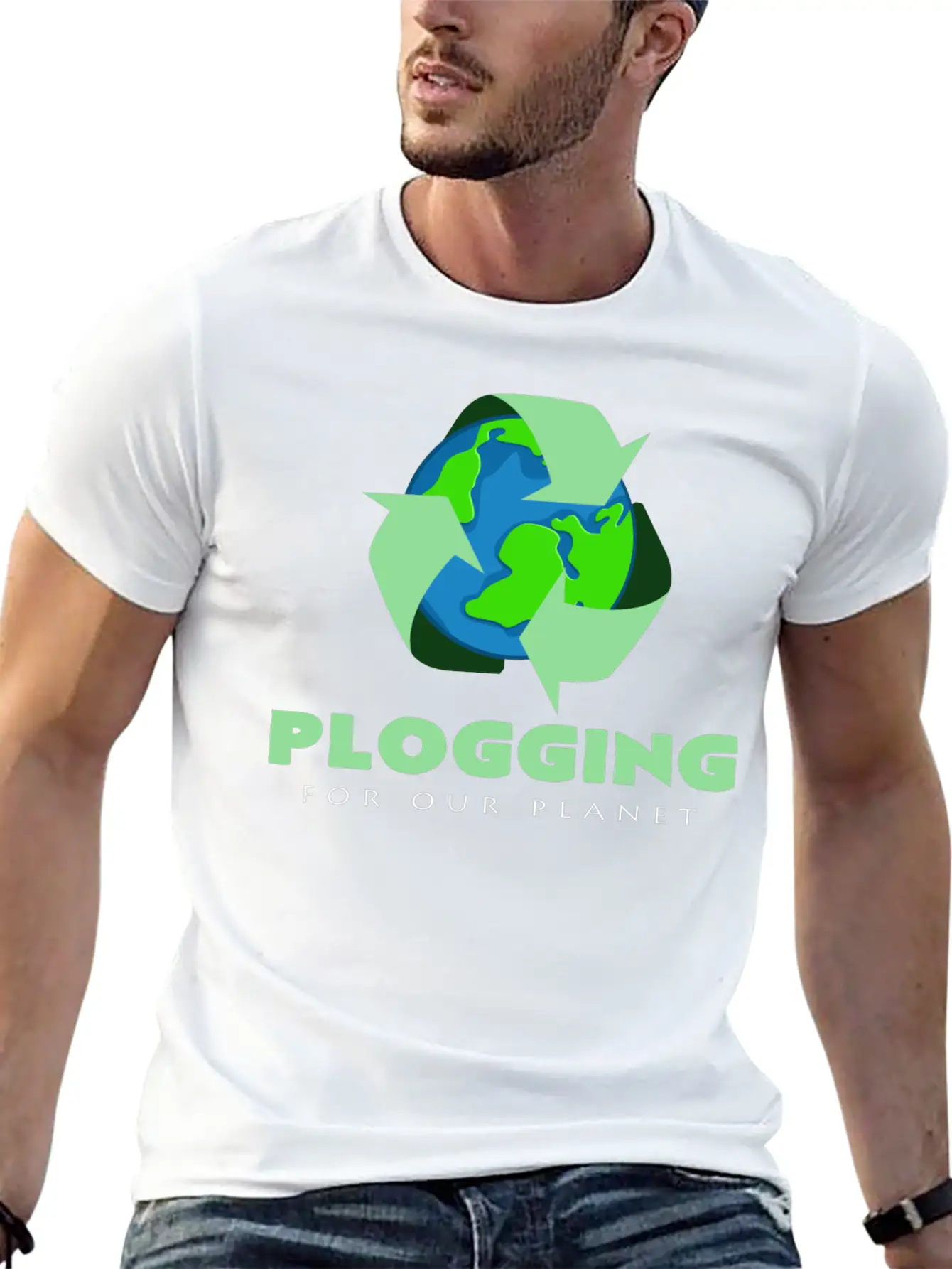 Plogging For Jogging Our Planet Basic Graphic T-Shirt – Daily Comfort In Soft Cotton