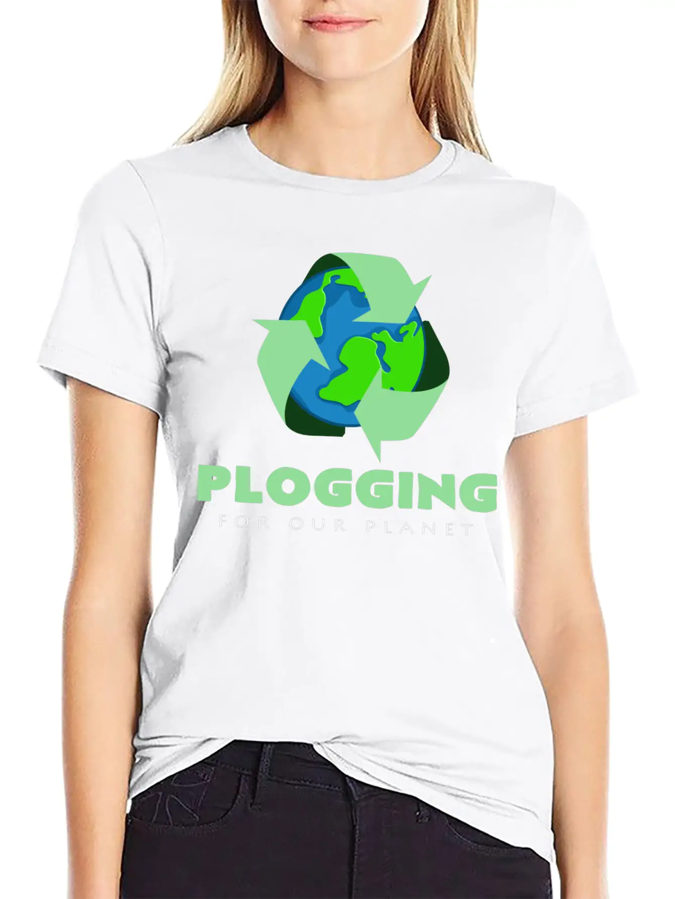 Plogging For Jogging Our Planet Basic Graphic T-Shirt – Daily Comfort In Soft Cotton