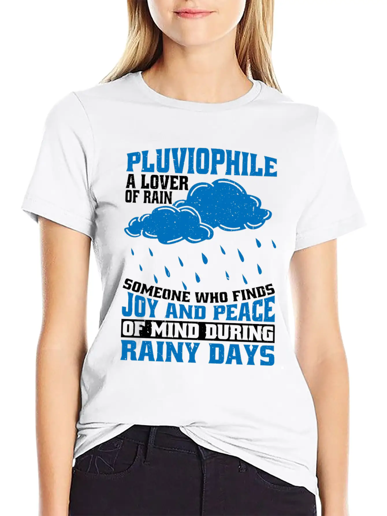Pluviophile, A Lover Of Rain 5 Basic Graphic T-Shirt – Daily Comfort In Soft Cotton