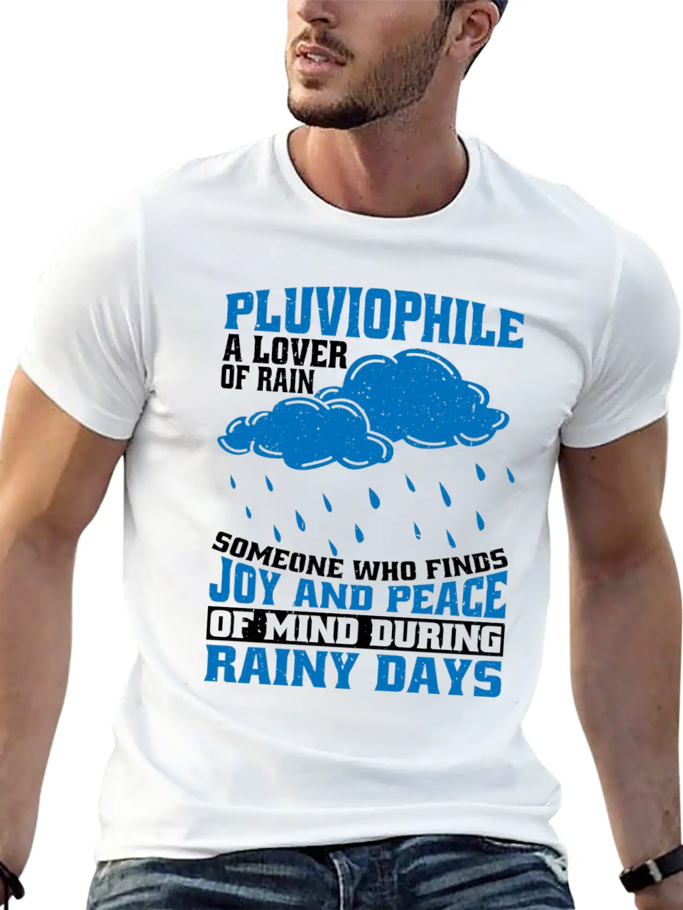 Pluviophile, A Lover Of Rain 5 Basic Graphic T-Shirt – Daily Comfort In Soft Cotton