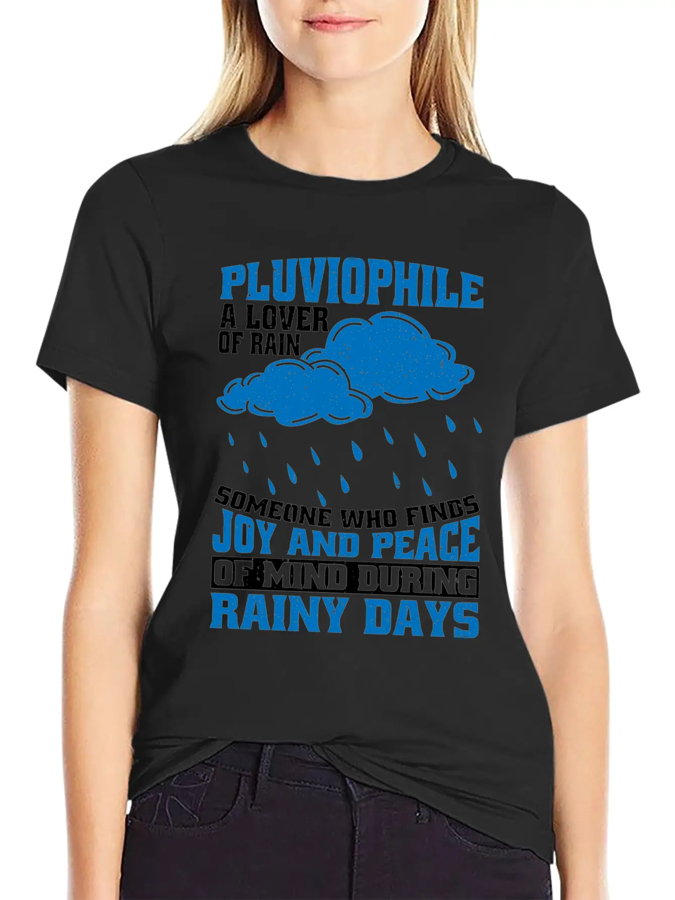 Pluviophile, A Lover Of Rain 5 Basic Graphic T-Shirt – Daily Comfort In Soft Cotton