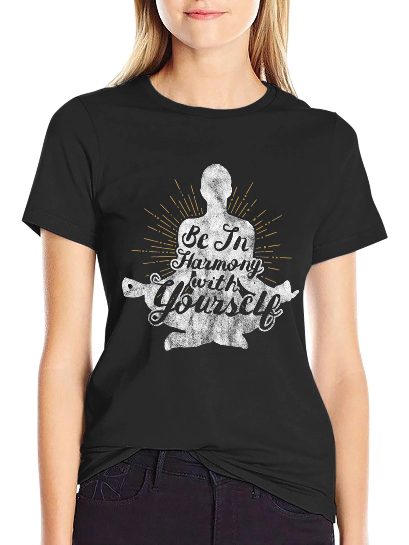 Be In Harmony With Yourself Black Graphic Tee