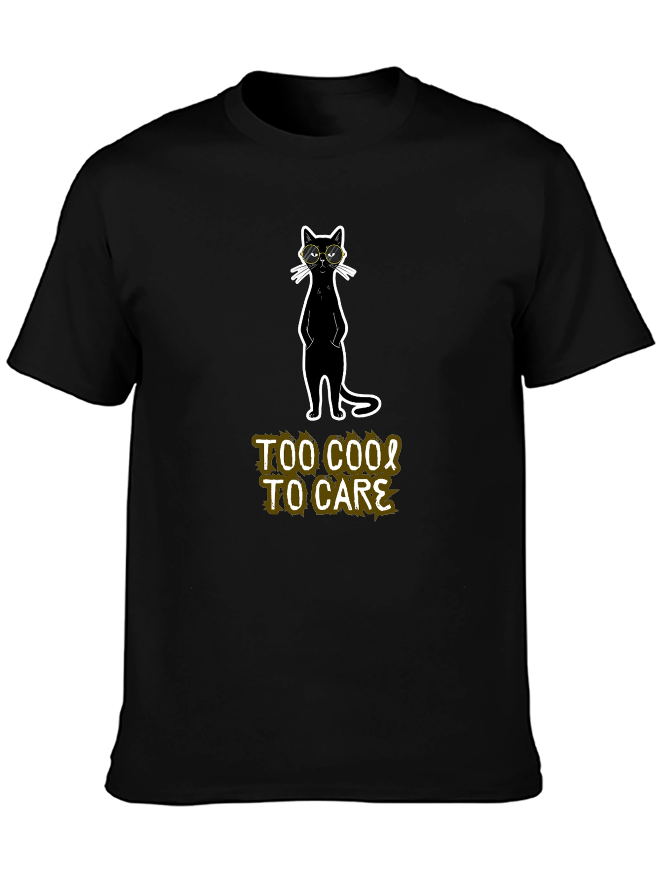 Cool Cat Graphic T-Shirt - Too Cool To Care
