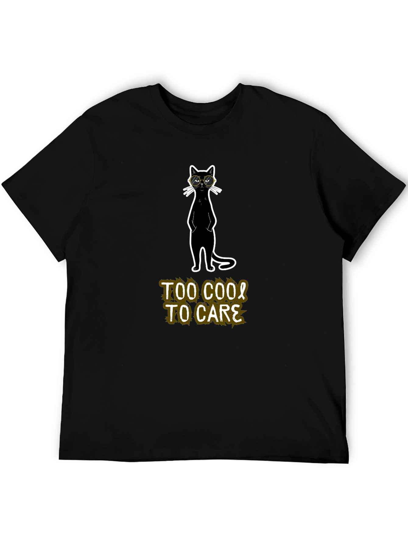 Cool Cat Graphic T-Shirt - Too Cool To Care