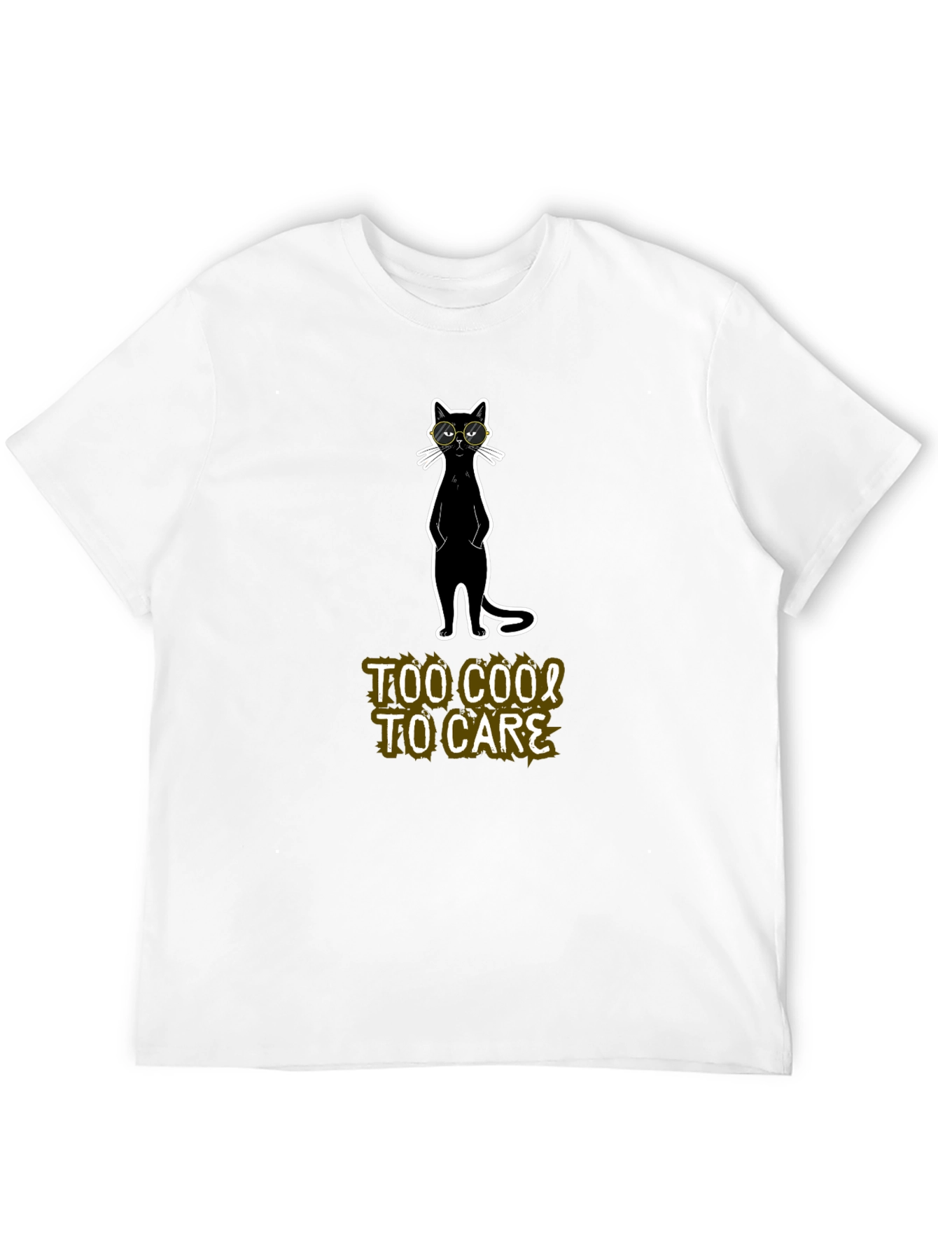 Cool Cat Graphic T-Shirt - Too Cool To Care