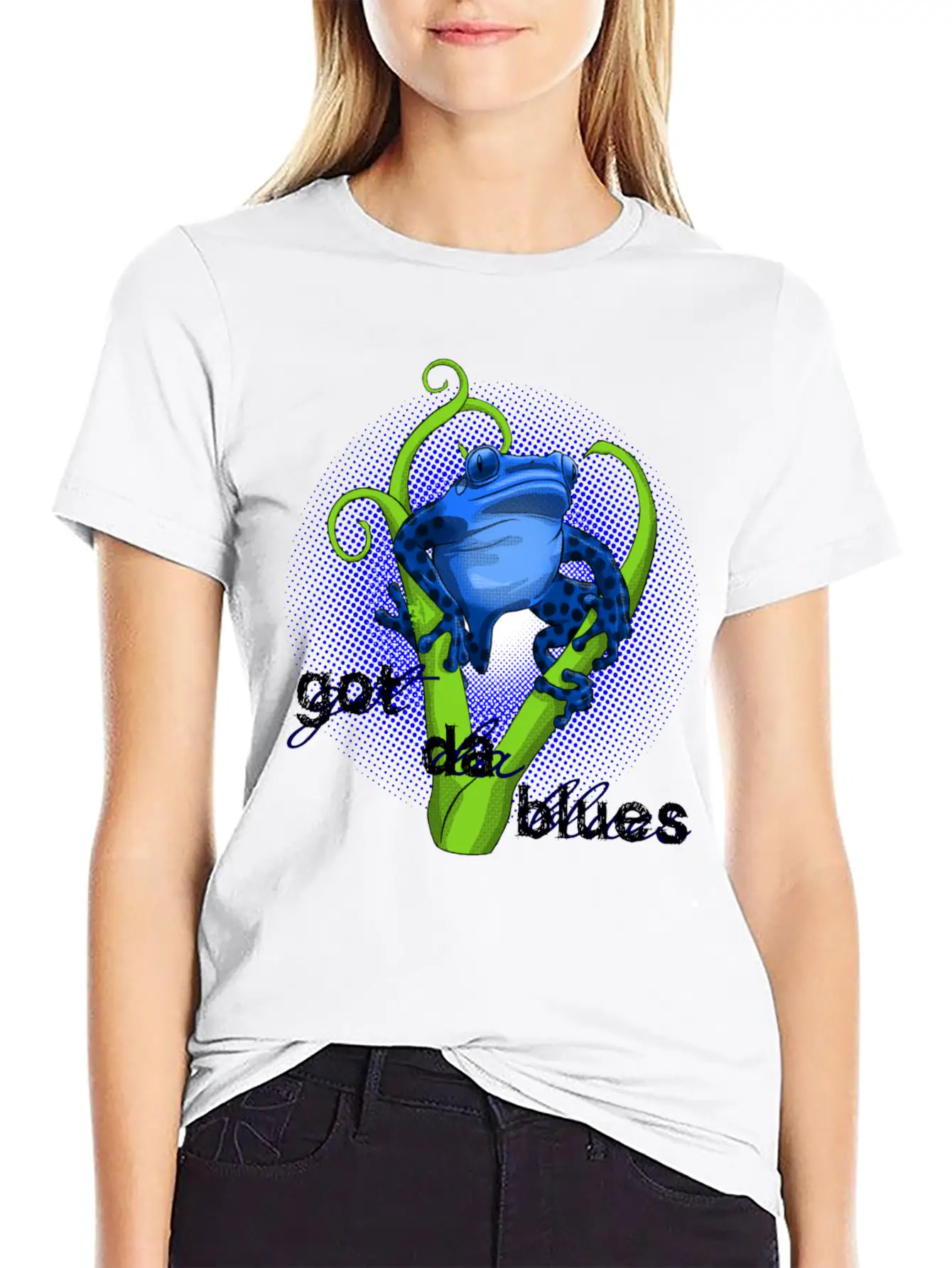 Poison Dart Frog Got The Blues - DIGITAL Unisex Short Sleeve Soft Cotton T-Shirt – Casual Everyday Wear