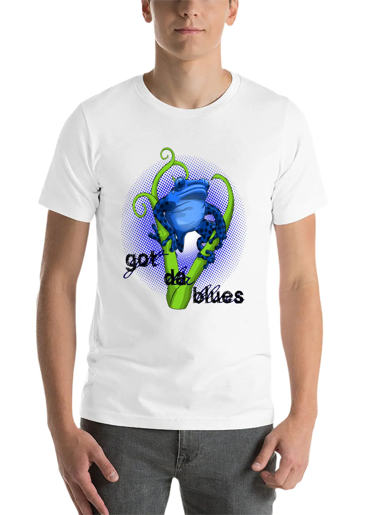 Poison Dart Frog Got The Blues - DIGITAL Unisex Short Sleeve Soft Cotton T-Shirt – Casual Everyday Wear