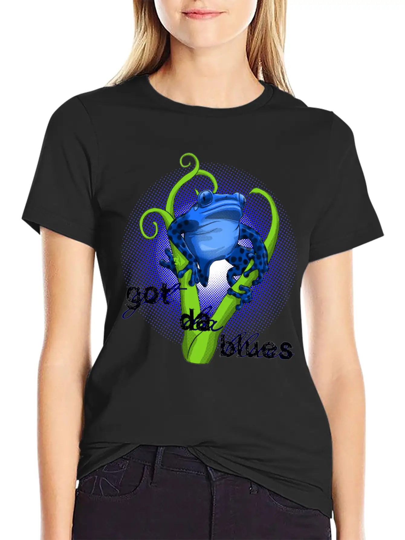 Poison Dart Frog Got The Blues - DIGITAL Unisex Short Sleeve Soft Cotton T-Shirt – Casual Everyday Wear