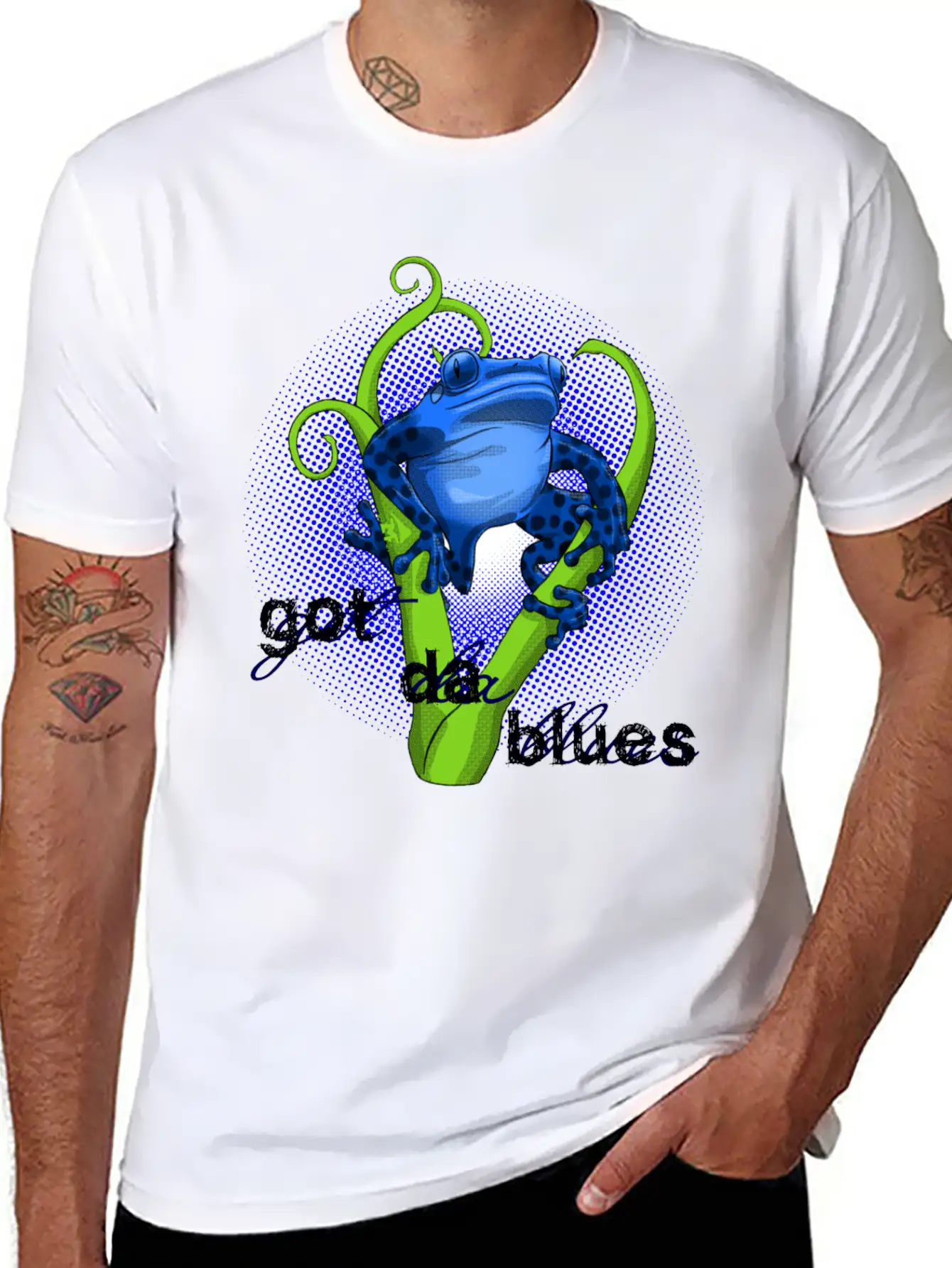 Poison Dart Frog Got The Blues - DIGITAL Unisex Short Sleeve Soft Cotton T-Shirt – Casual Everyday Wear