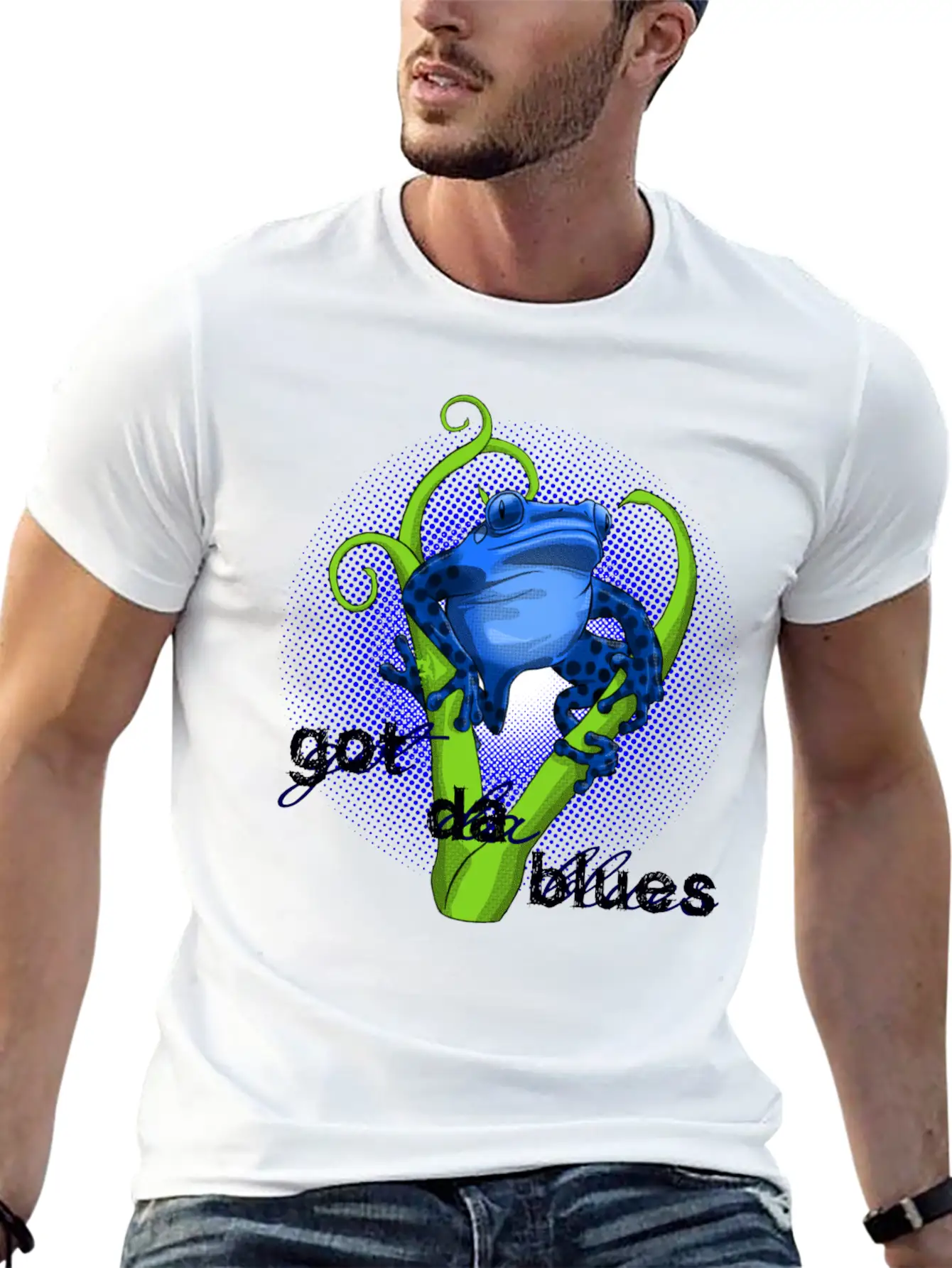 Poison Dart Frog Got The Blues - DIGITAL Unisex Short Sleeve Soft Cotton T-Shirt – Casual Everyday Wear
