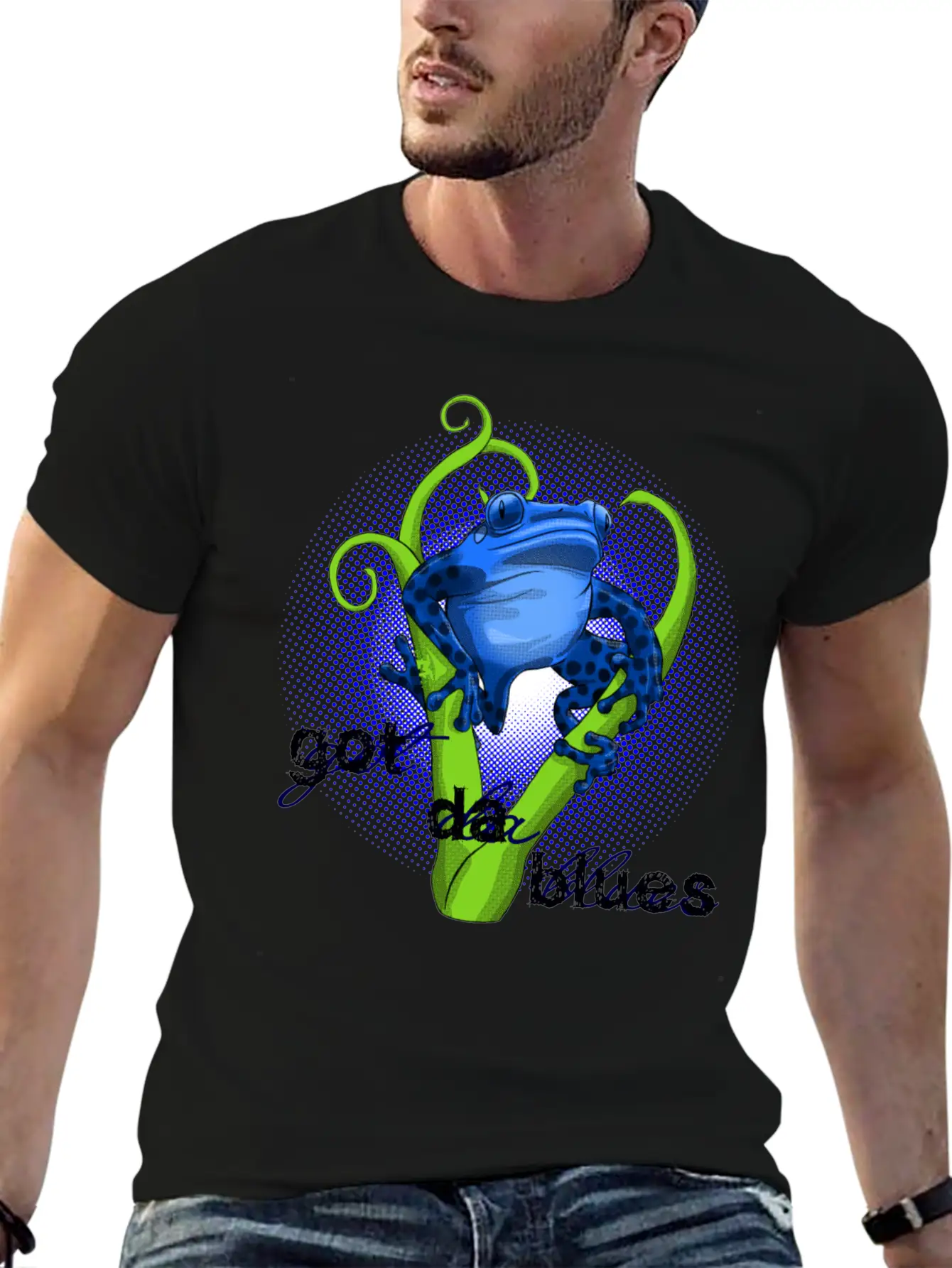 Poison Dart Frog Got The Blues - DIGITAL Unisex Short Sleeve Soft Cotton T-Shirt – Casual Everyday Wear