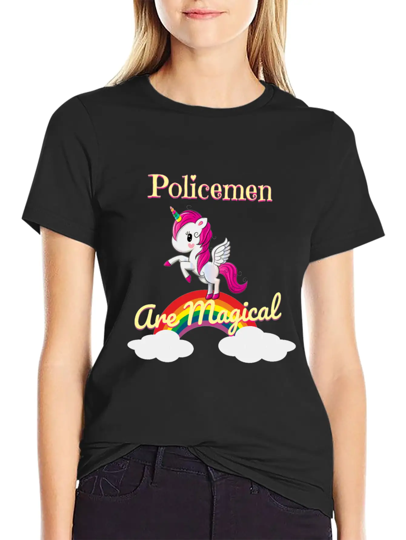 Policemen Are Magical Unisex Short Sleeve Soft Cotton T-Shirt – Casual Everyday Wear