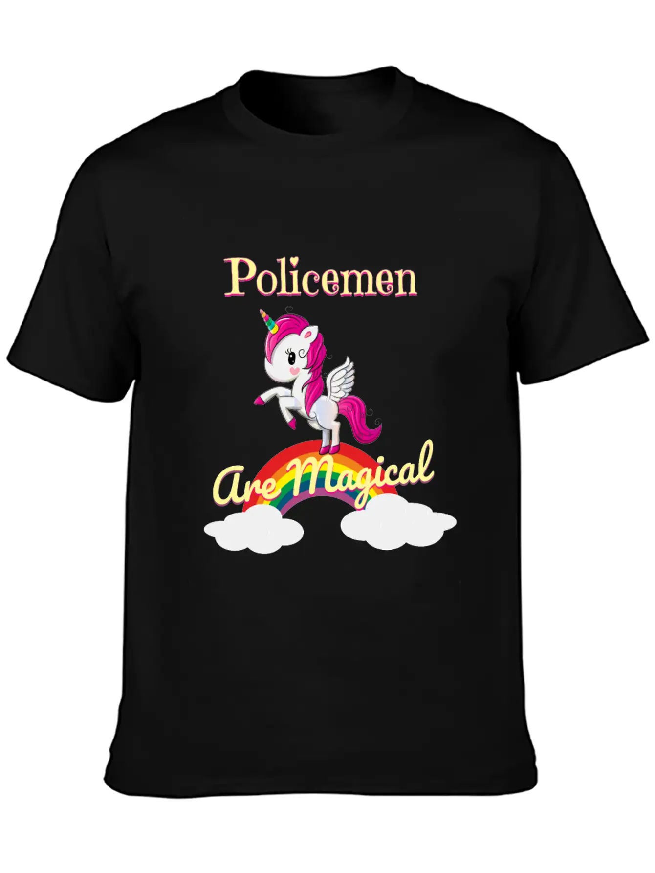 Policemen Are Magical Unisex Short Sleeve Soft Cotton T-Shirt – Casual Everyday Wear