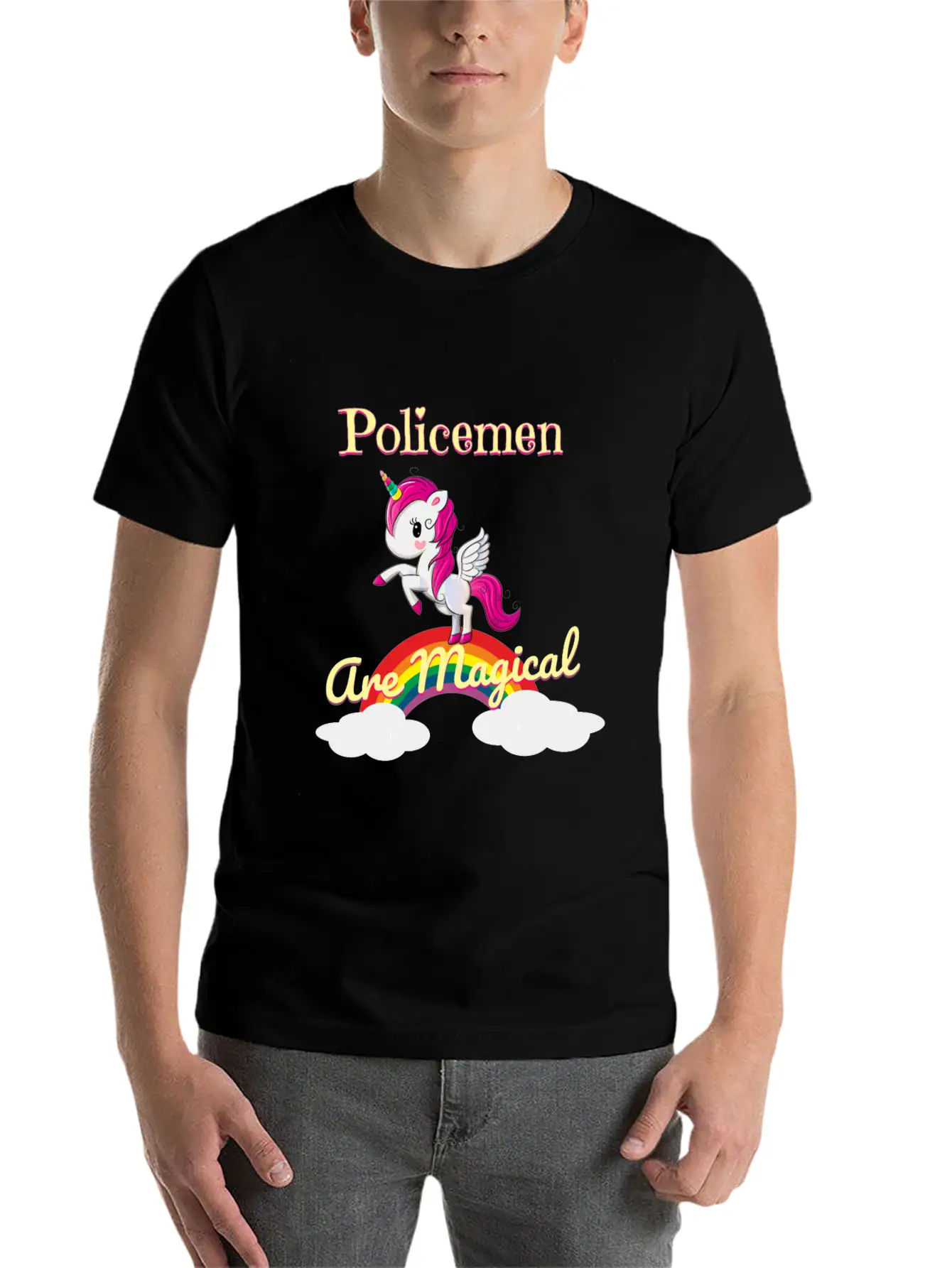 Policemen Are Magical Unisex Short Sleeve Soft Cotton T-Shirt – Casual Everyday Wear