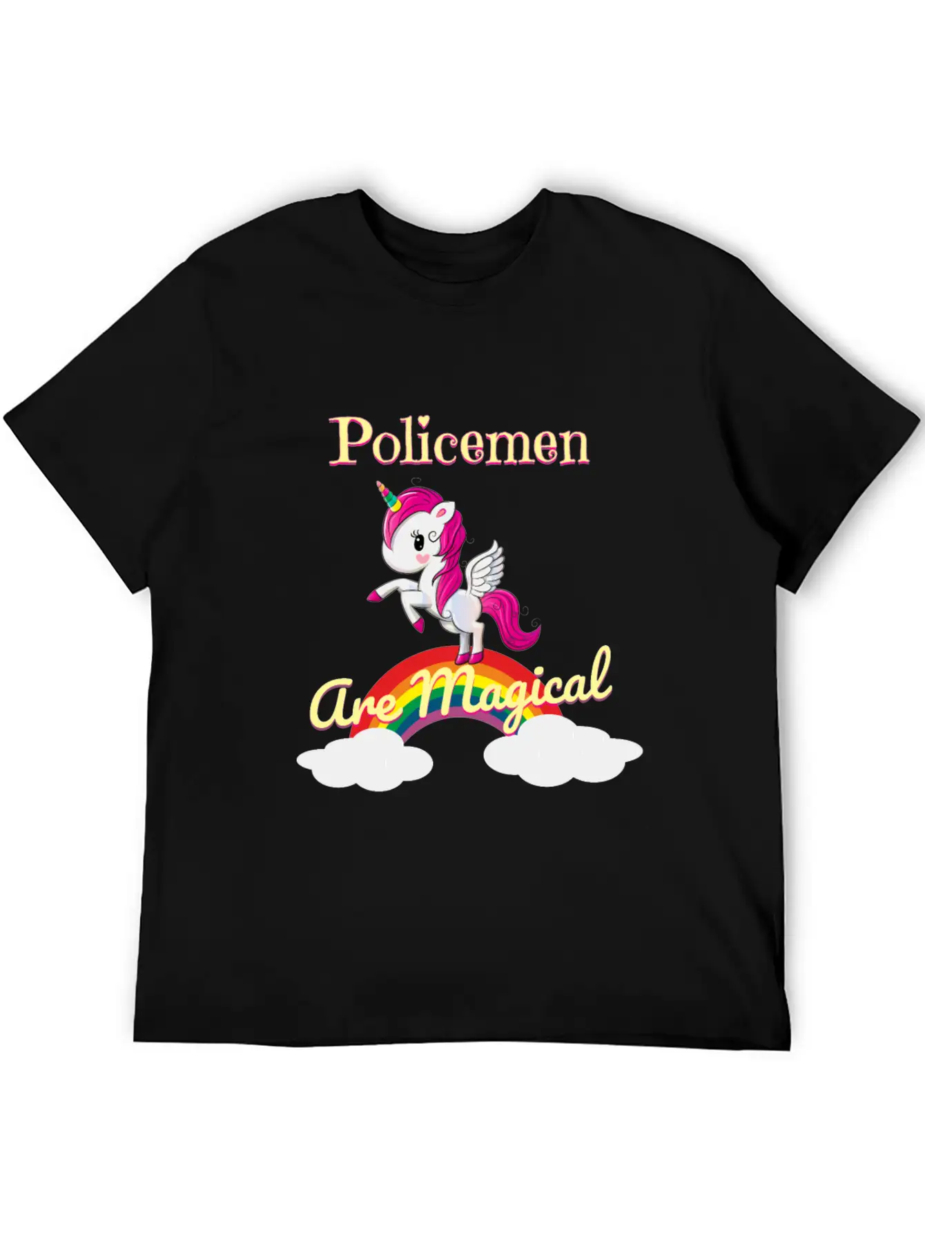 Policemen Are Magical Unisex Short Sleeve Soft Cotton T-Shirt – Casual Everyday Wear