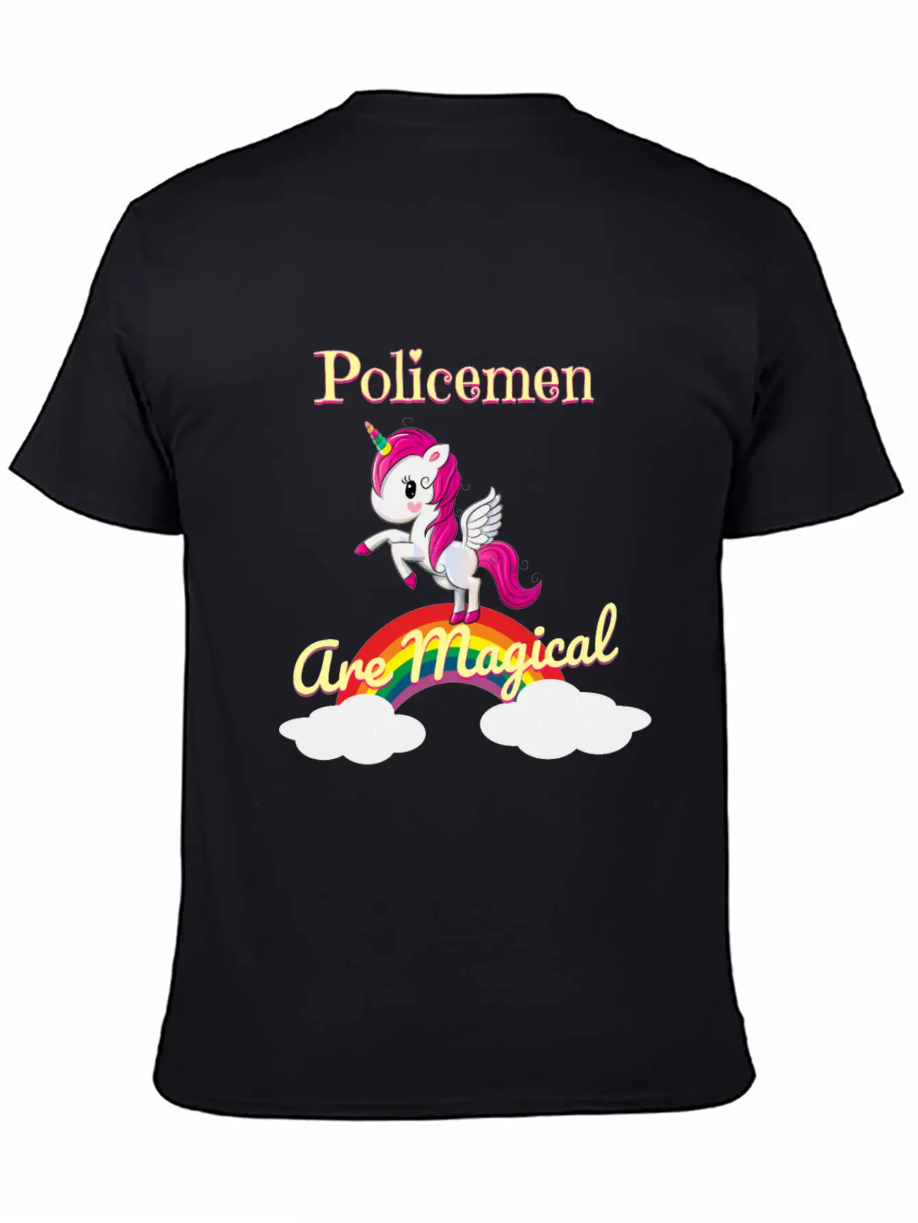Policemen Are Magical Unisex Short Sleeve Soft Cotton T-Shirt – Casual Everyday Wear