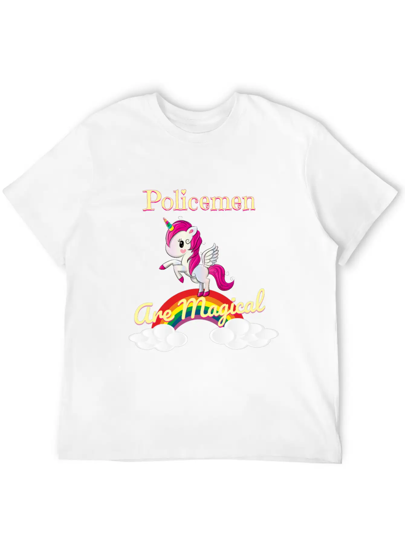 Policemen Are Magical Unisex Short Sleeve Soft Cotton T-Shirt – Casual Everyday Wear