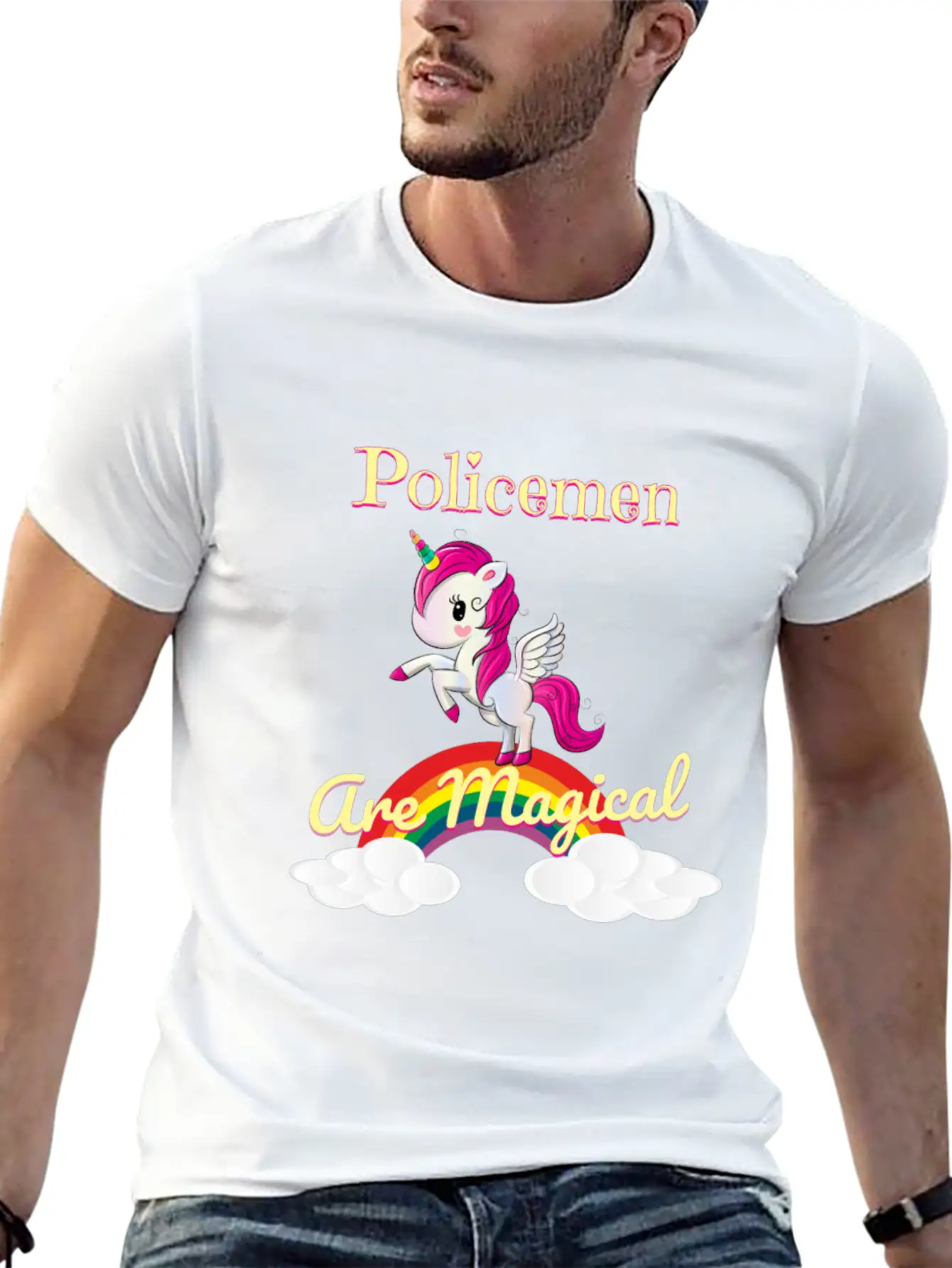 Policemen Are Magical Unisex Short Sleeve Soft Cotton T-Shirt – Casual Everyday Wear