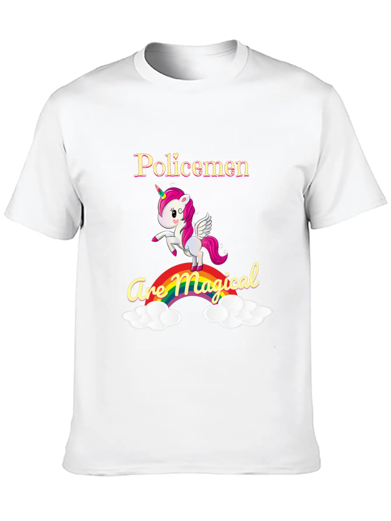 Policemen Are Magical Unisex Short Sleeve Soft Cotton T-Shirt – Casual Everyday Wear