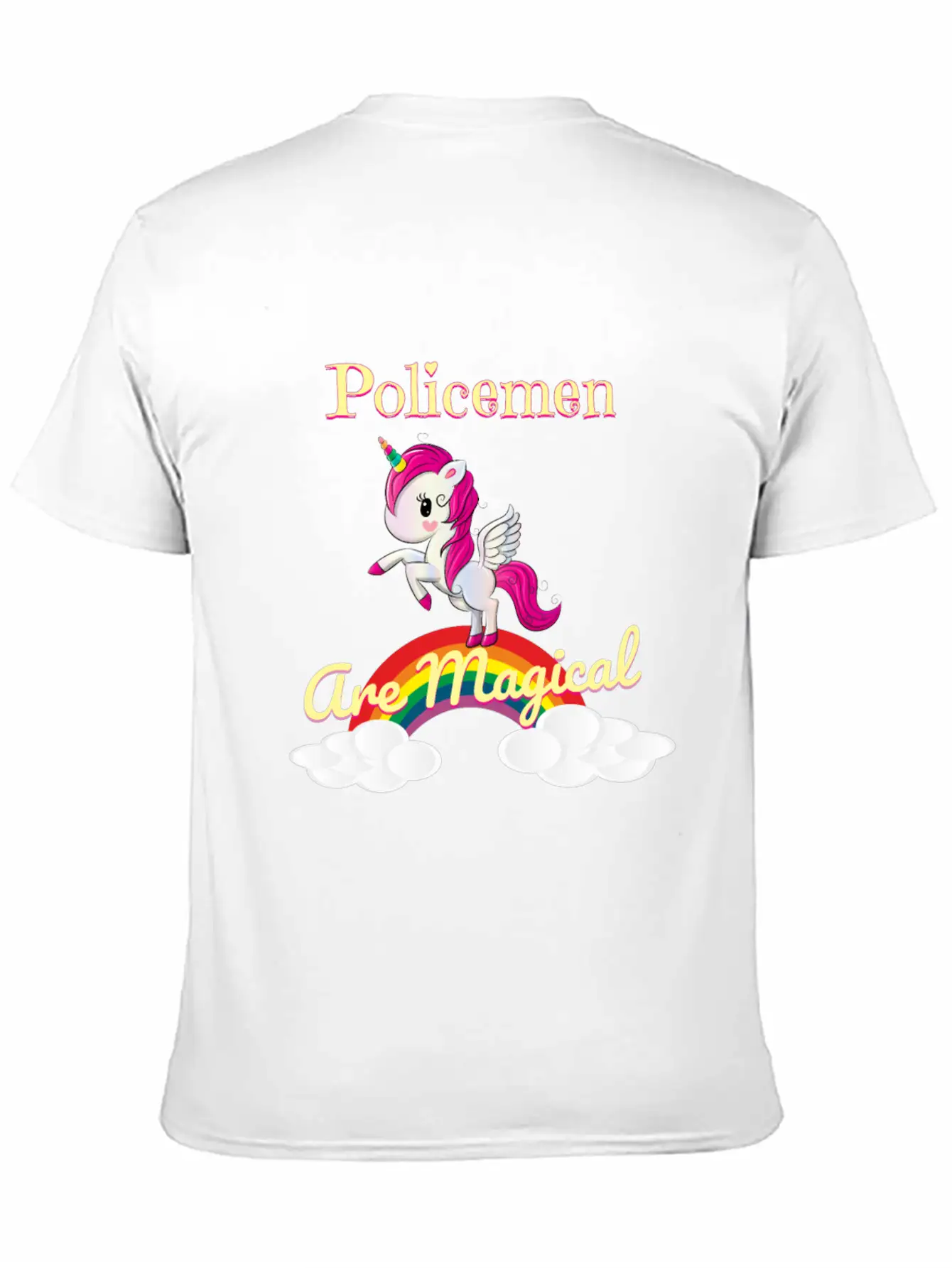 Policemen Are Magical Unisex Short Sleeve Soft Cotton T-Shirt – Casual Everyday Wear