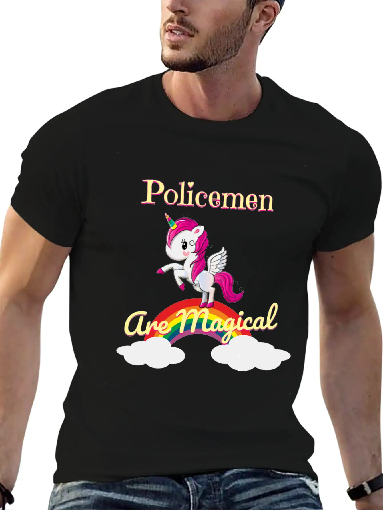 Policemen Are Magical Unisex Short Sleeve Soft Cotton T-Shirt – Casual Everyday Wear