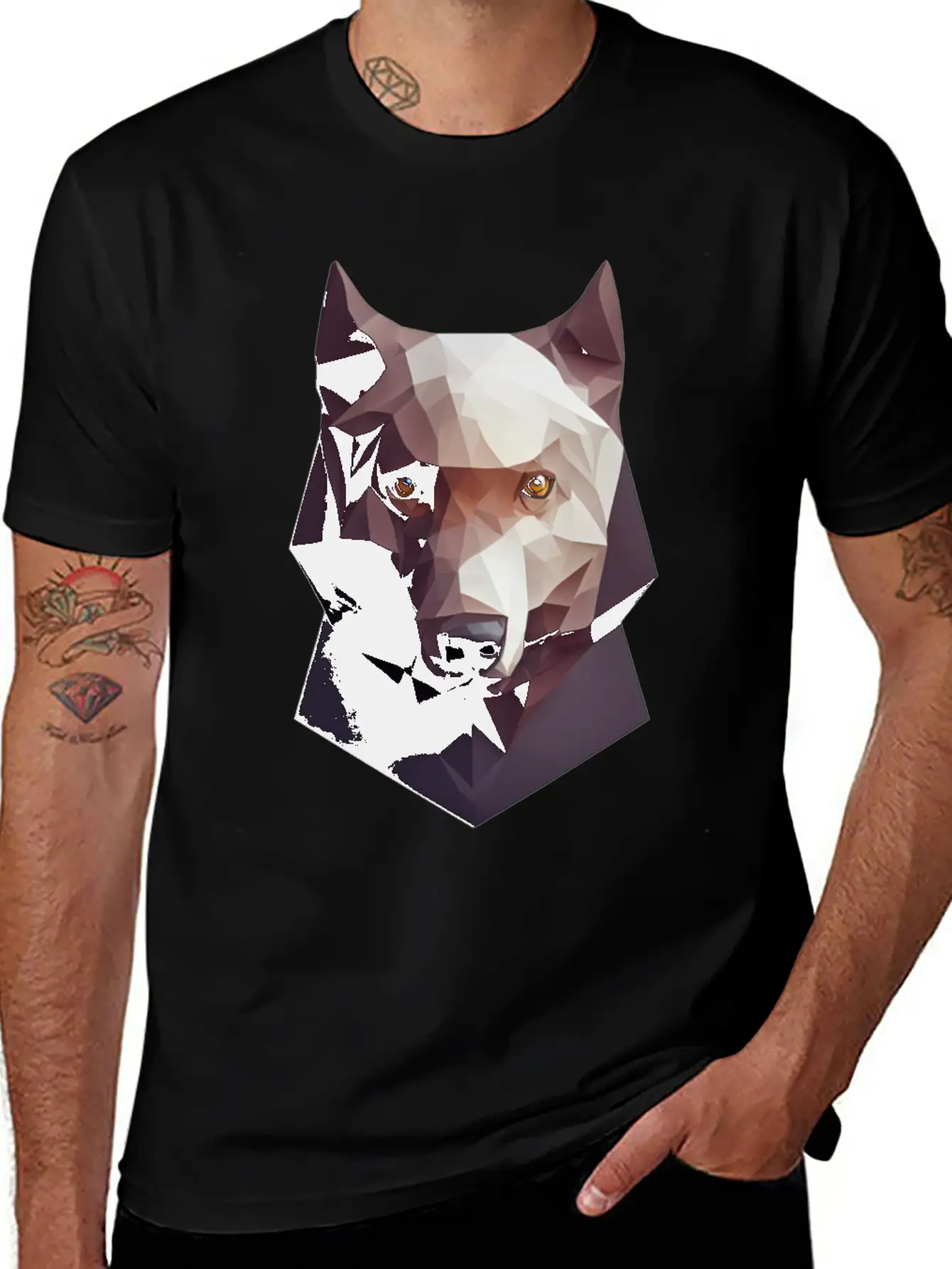 Polygon Wolf Head Low Poly Wolves Basic Graphic T-Shirt – Daily Comfort In Soft Cotton