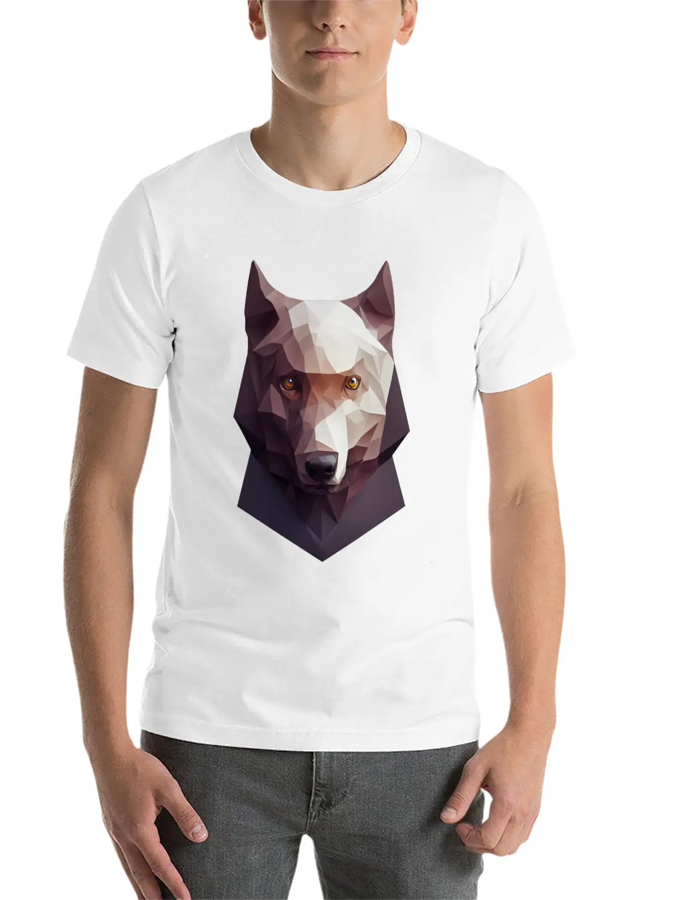Polygon Wolf Head Low Poly Wolves Basic Graphic T-Shirt – Daily Comfort In Soft Cotton