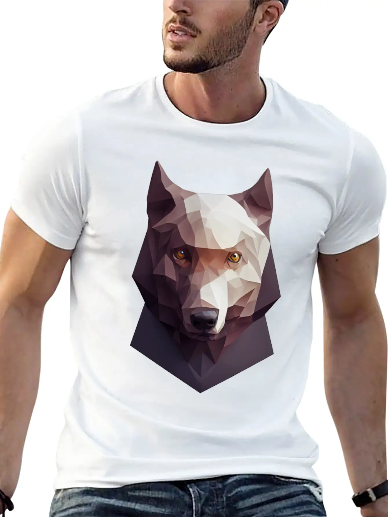 Polygon Wolf Head Low Poly Wolves Basic Graphic T-Shirt – Daily Comfort In Soft Cotton