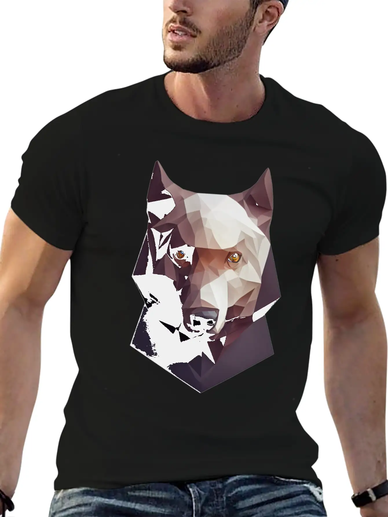 Polygon Wolf Head Low Poly Wolves Basic Graphic T-Shirt – Daily Comfort In Soft Cotton