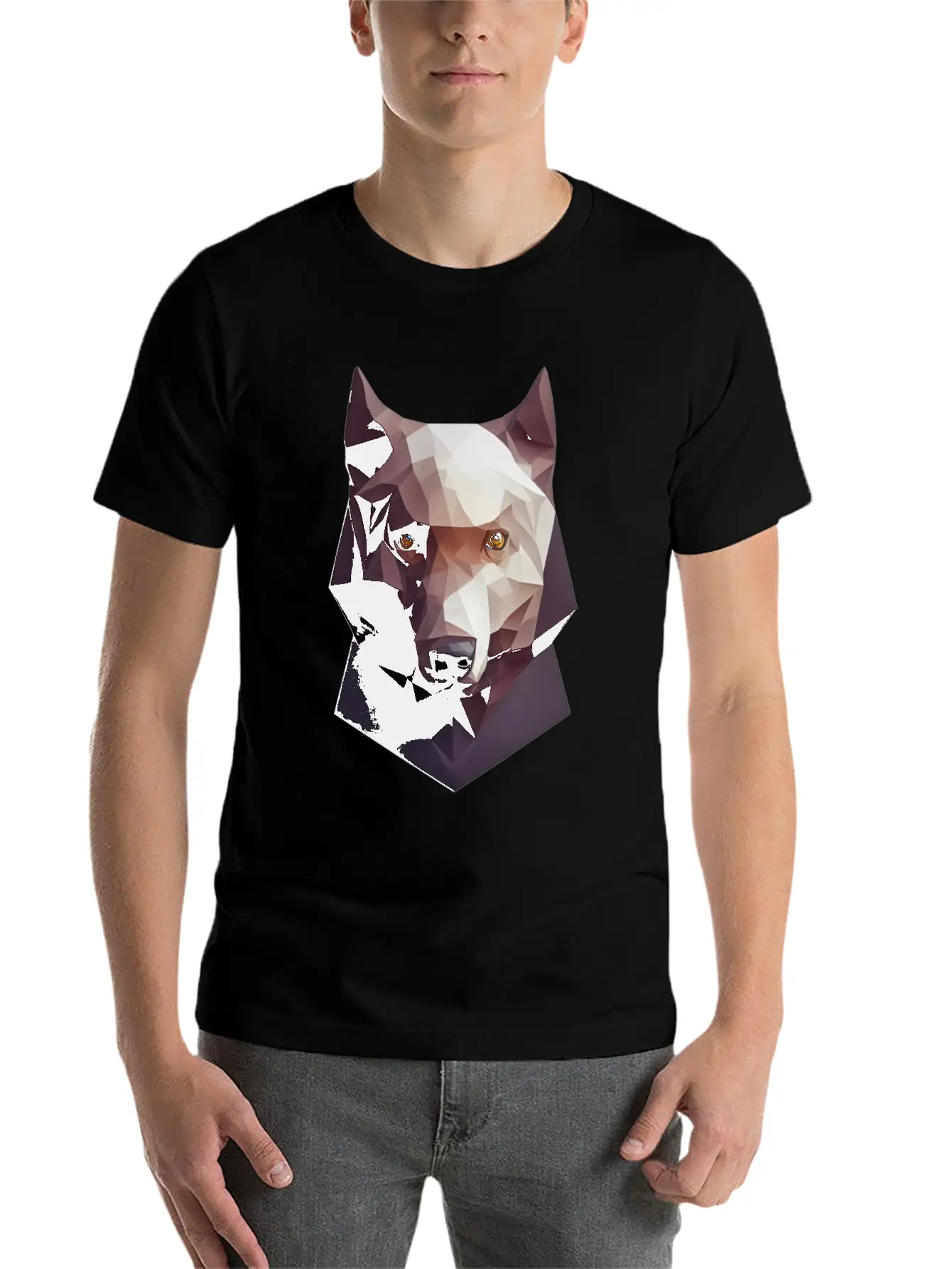 Polygon Wolf Head Low Poly Wolves Basic Graphic T-Shirt – Daily Comfort In Soft Cotton