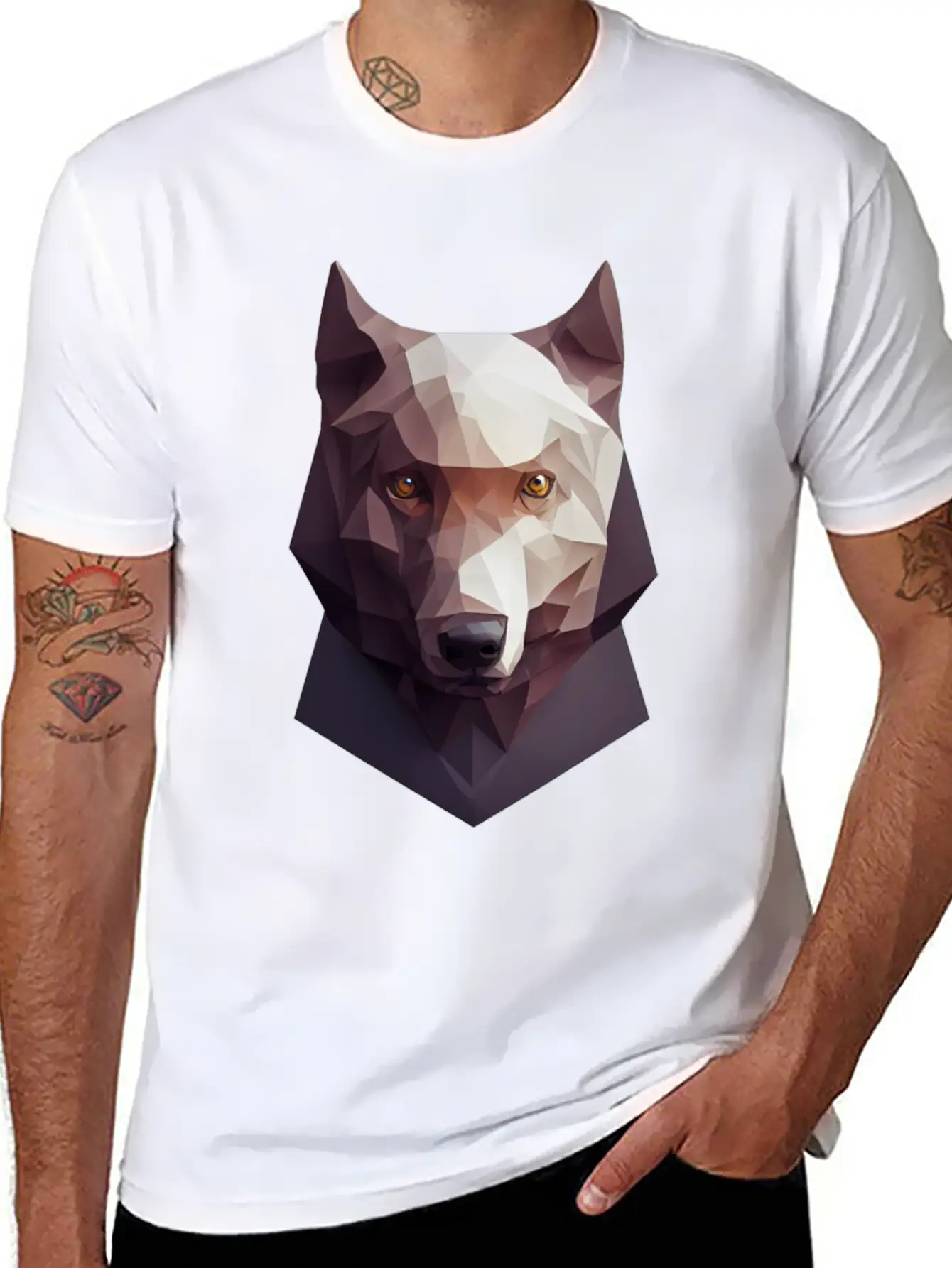 Polygon Wolf Head Low Poly Wolves Basic Graphic T-Shirt – Daily Comfort In Soft Cotton