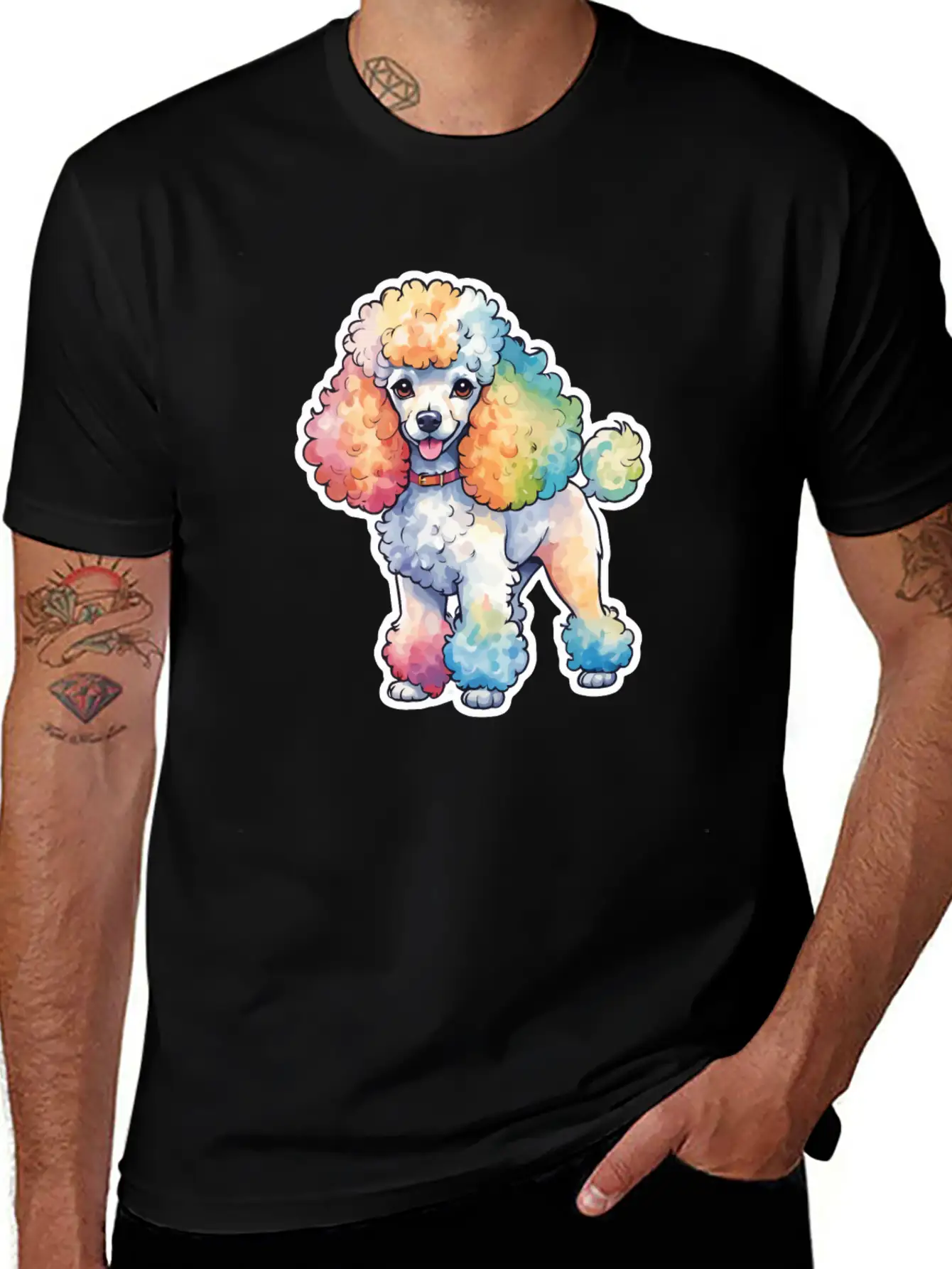 Poodle Watercolor Stylish Everyday T-Shirt – Unisex Basic Cotton Tee