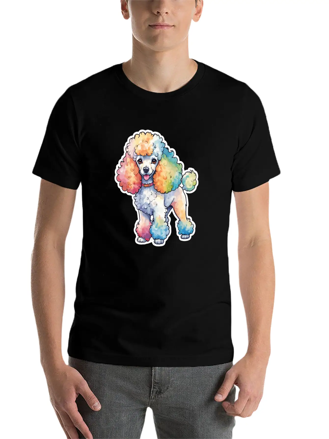 Poodle Watercolor Stylish Everyday T-Shirt – Unisex Basic Cotton Tee