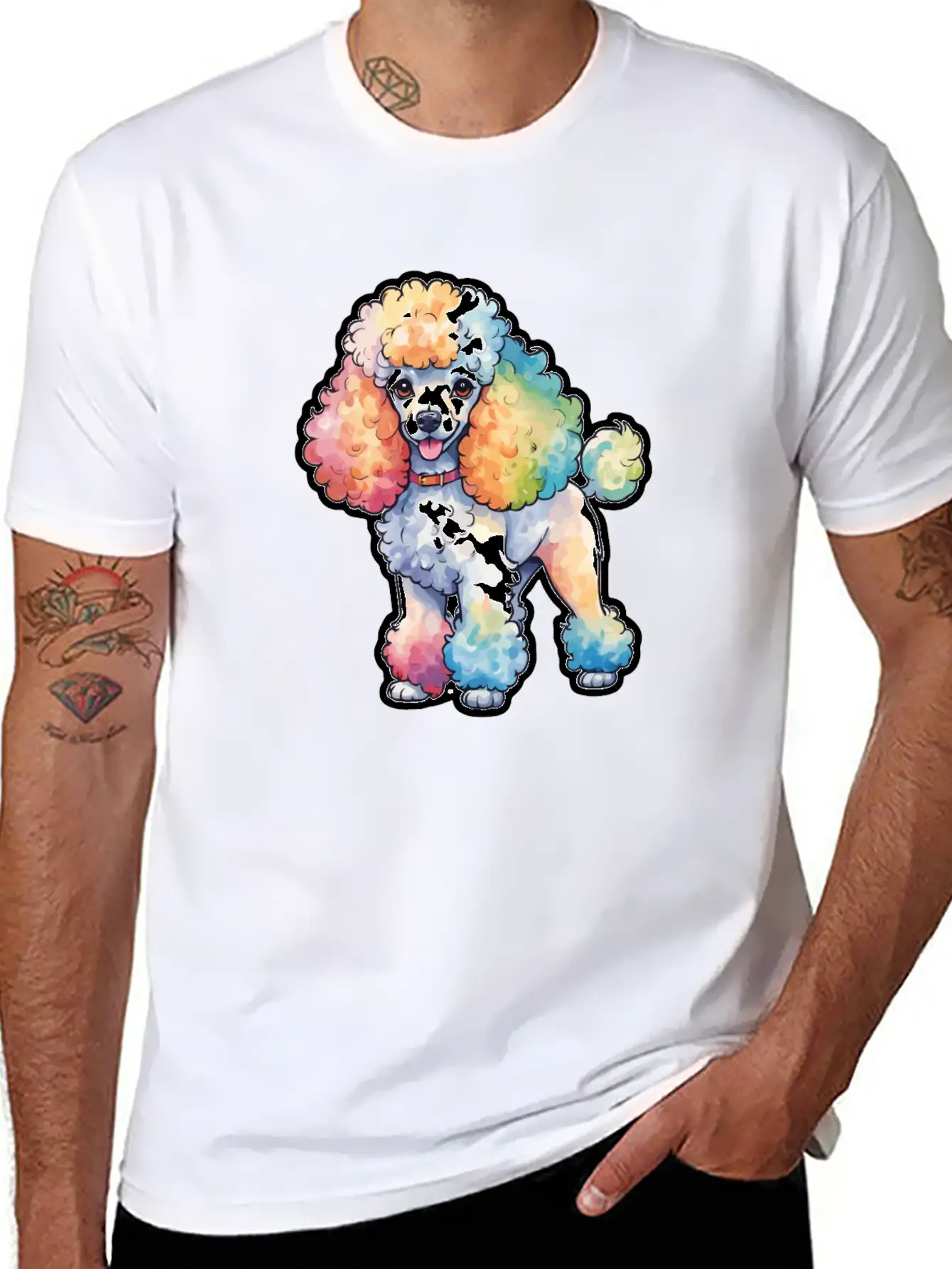 Poodle Watercolor Stylish Everyday T-Shirt – Unisex Basic Cotton Tee