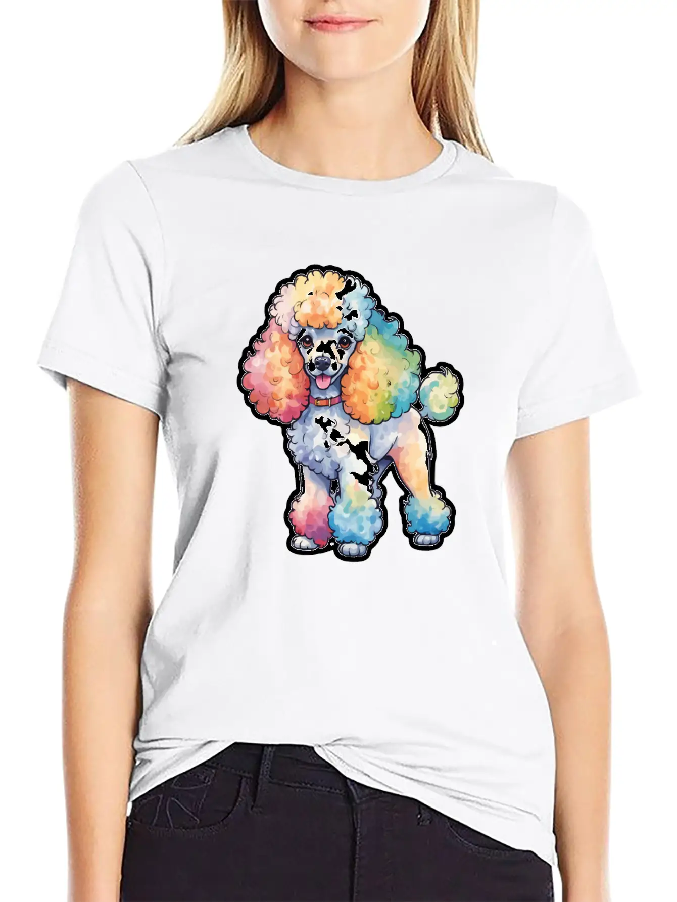 Poodle Watercolor Stylish Everyday T-Shirt – Unisex Basic Cotton Tee