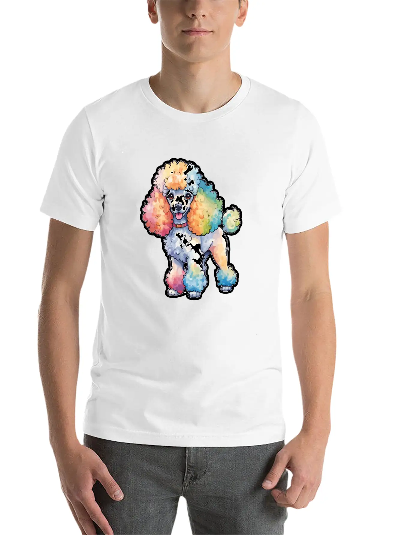 Poodle Watercolor Stylish Everyday T-Shirt – Unisex Basic Cotton Tee