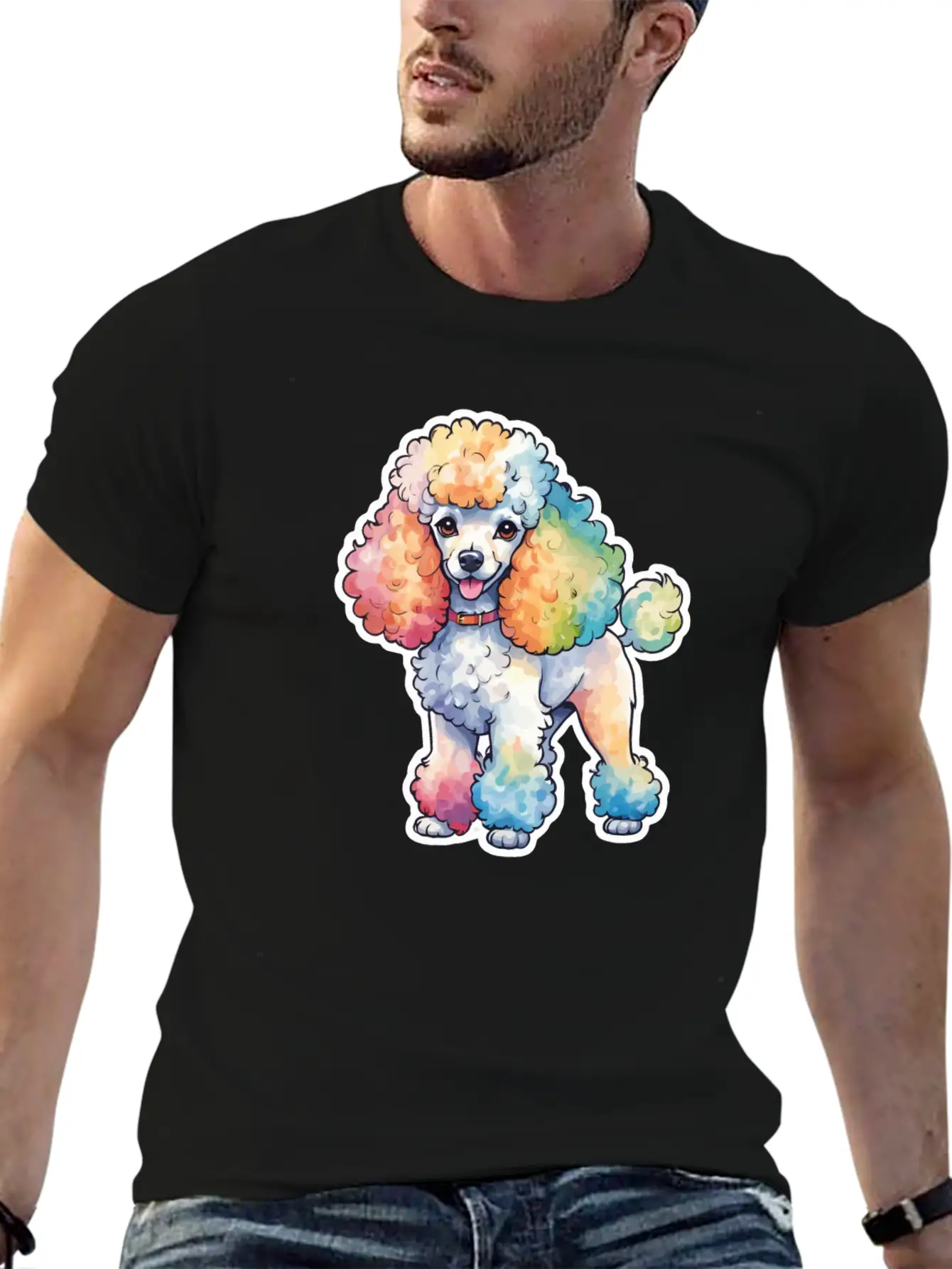 Poodle Watercolor Stylish Everyday T-Shirt – Unisex Basic Cotton Tee